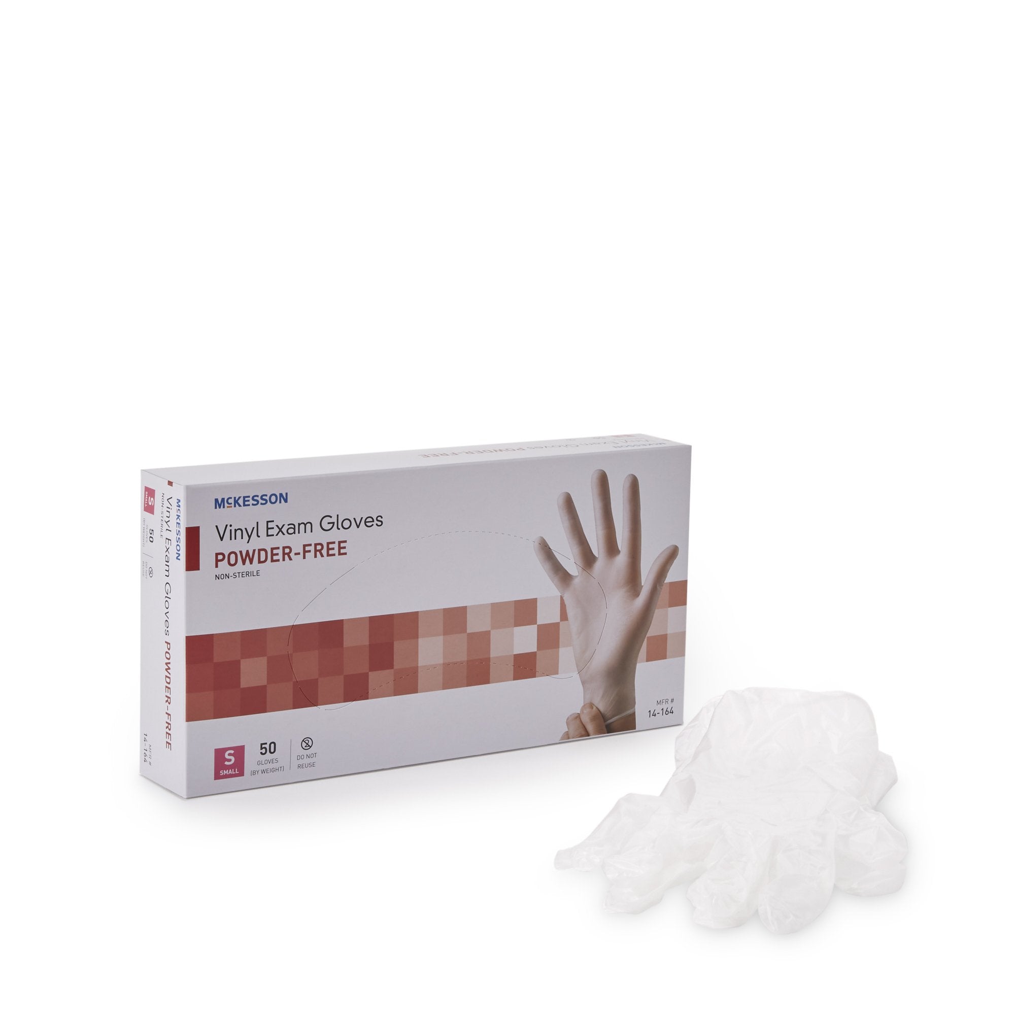 Exam Glove McKesson Confiderm Small NonSterile Vinyl Standard Cuff Length Smooth Clear Not Rated