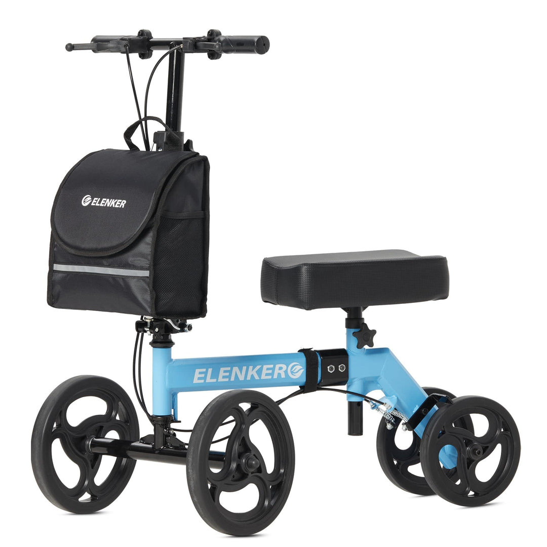 ELENKER YF-9005F Steerable Knee Walker Deluxe Medical Scooter for Foot Injuries Compact Crutches Alternative