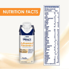 impact advanced recovery vanilla immunonutrition drink 8 45 ounce carton impact advanced recovery oral supplement mk1196661ea