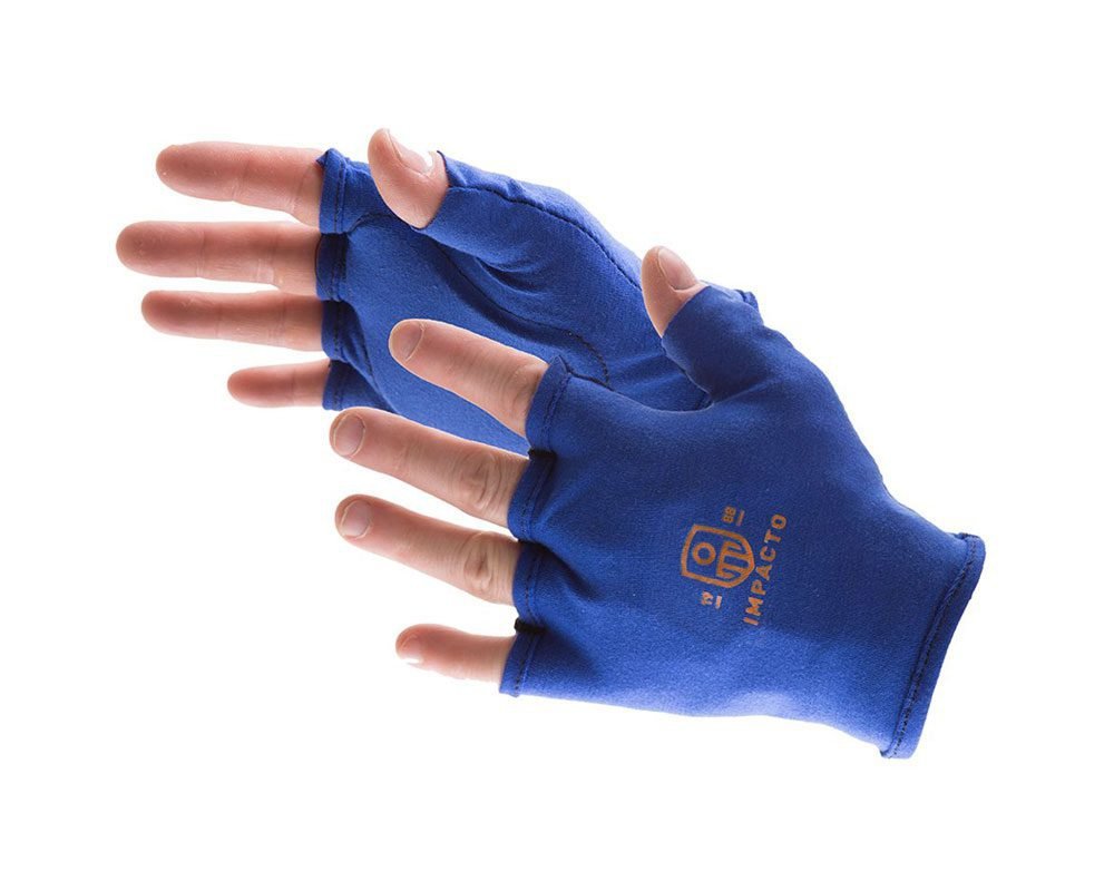 Impact Glove IMPACTO Glove Liner Fingerless Medium Blue Right Hand