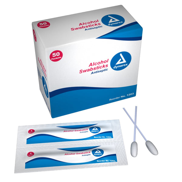 Impregnated Swabstick Dynarex 70% Strength Isopropyl Alcohol Individual Packet NonSterile