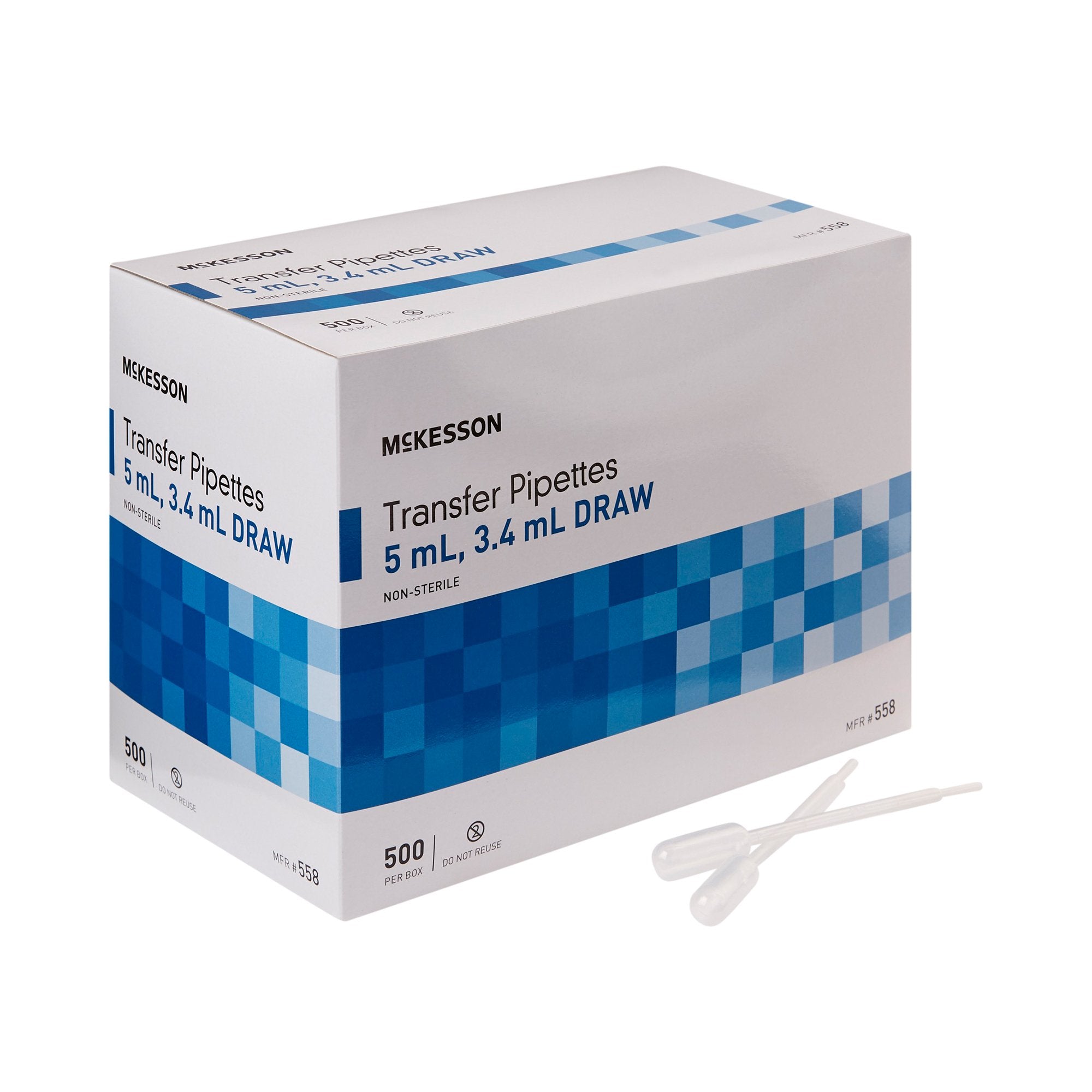 McKesson Transfer Pipette 5 mL 0.5 to 1 mL Graduation Increments NonSterile, Packaging Type- Box