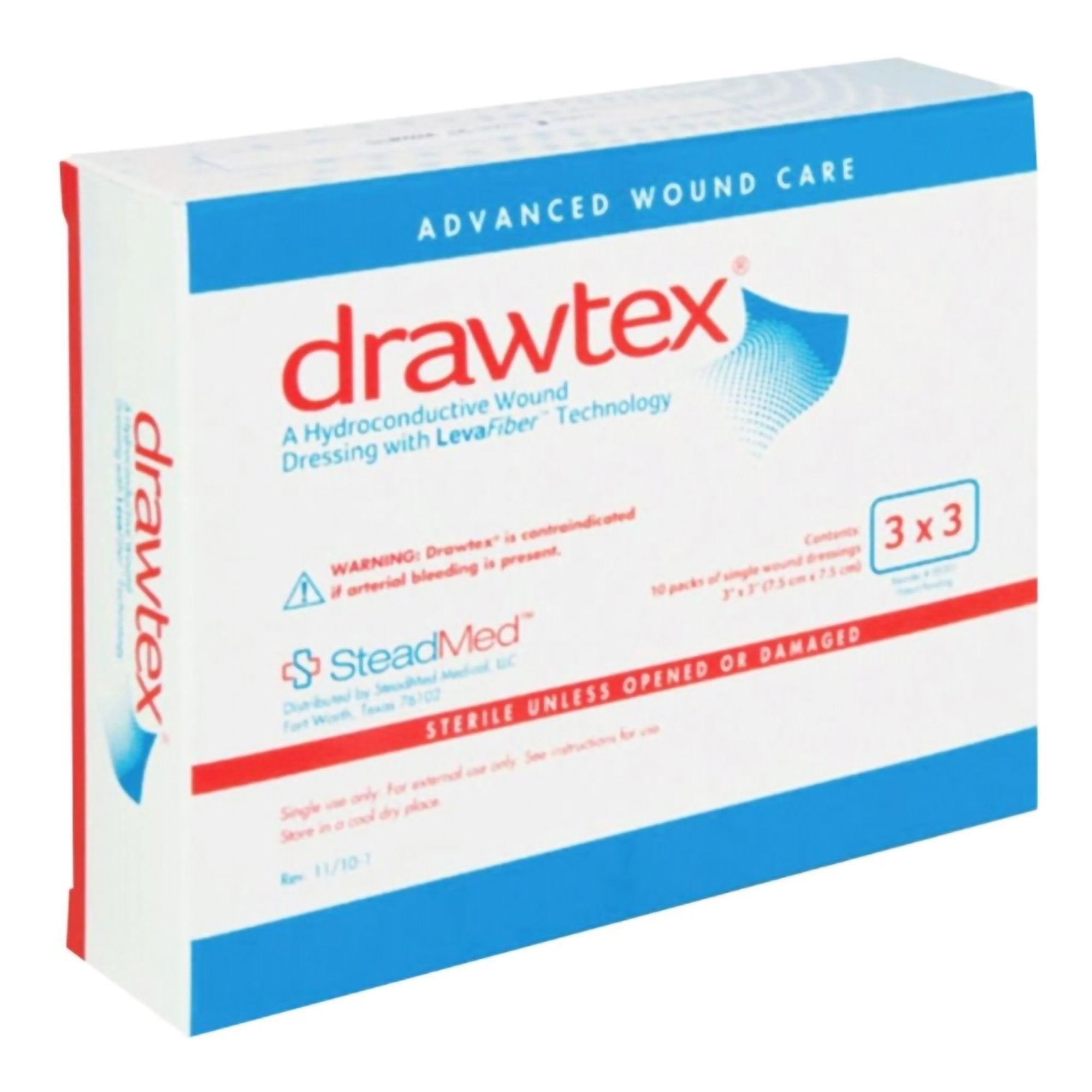 Hydroconductive Wound Dressing Drawtex® 3 X 3 Inch Square Box of 10