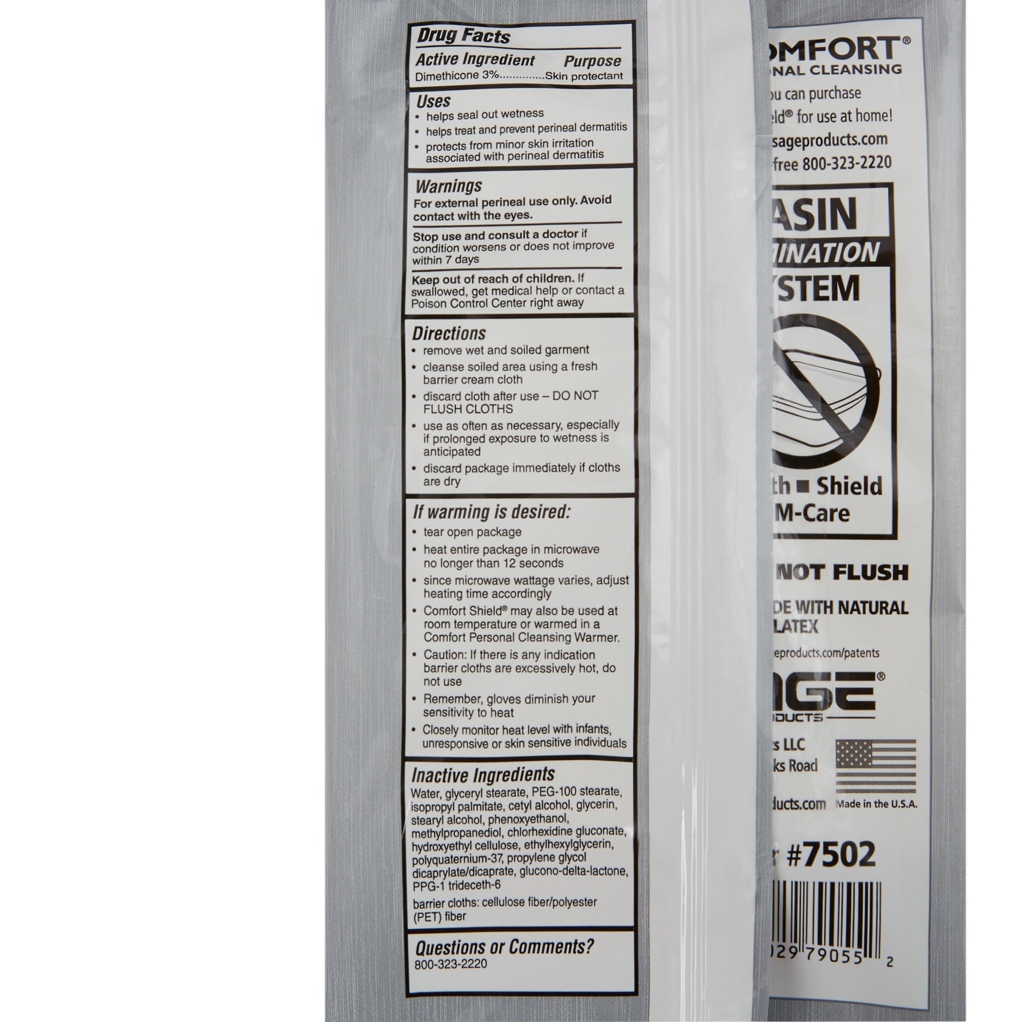 incontinence care wipe comfort shield soft pack unscented 3 count packaging type case