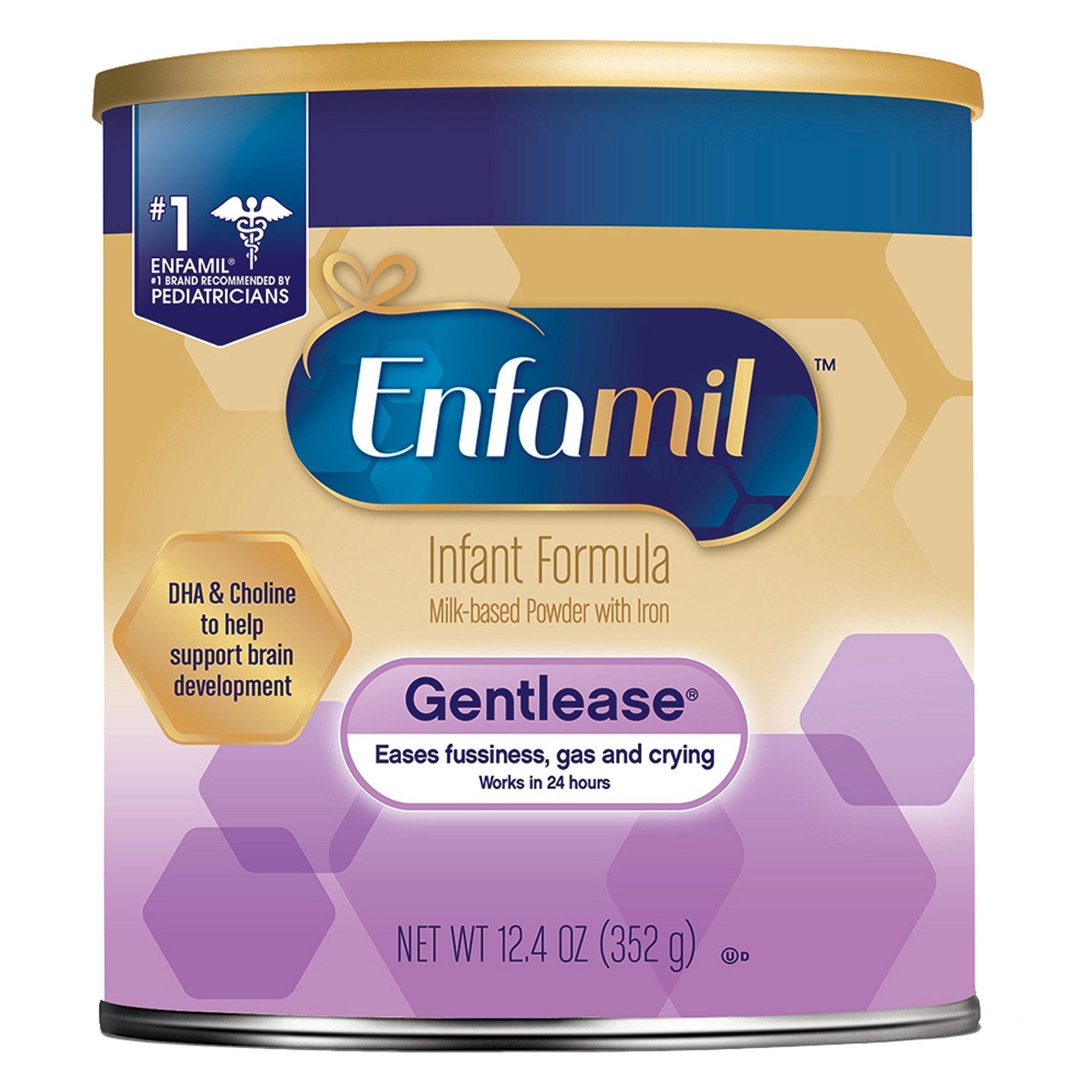 Infant Formula Enfamil Gentlease Unflavored 12.4 oz. Can Powder Milk Based Fussiness / Gas / Crying