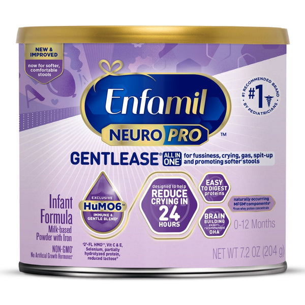Infant Formula Enfamil NeuroPro Gentlease Unflavored 7.2 oz. Can Powder Milk Based Crying / Spitup