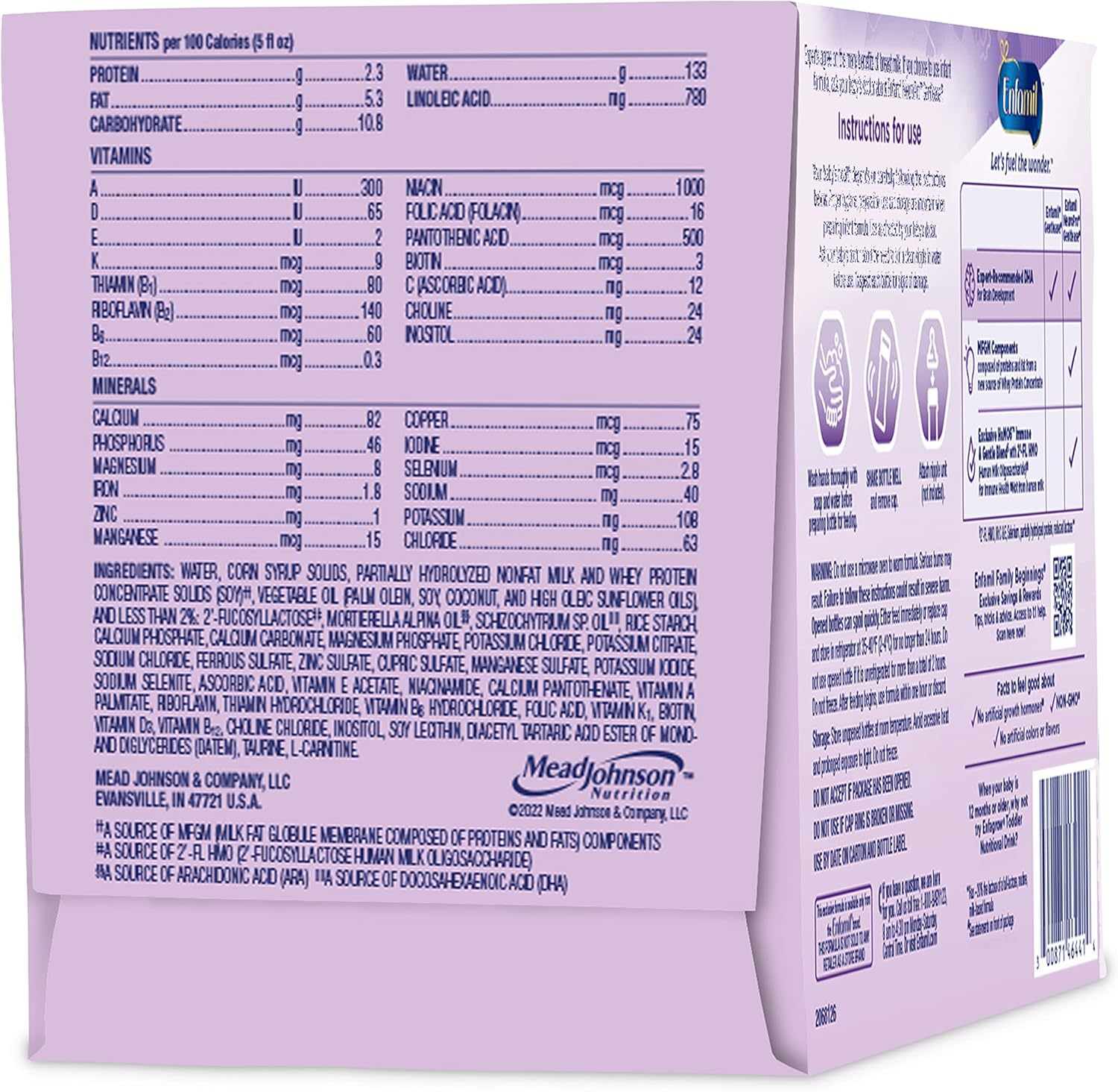 infant formula enfamil neuropro™ gentlease® unflavored 2 oz bottle liquid milk based crying spitup