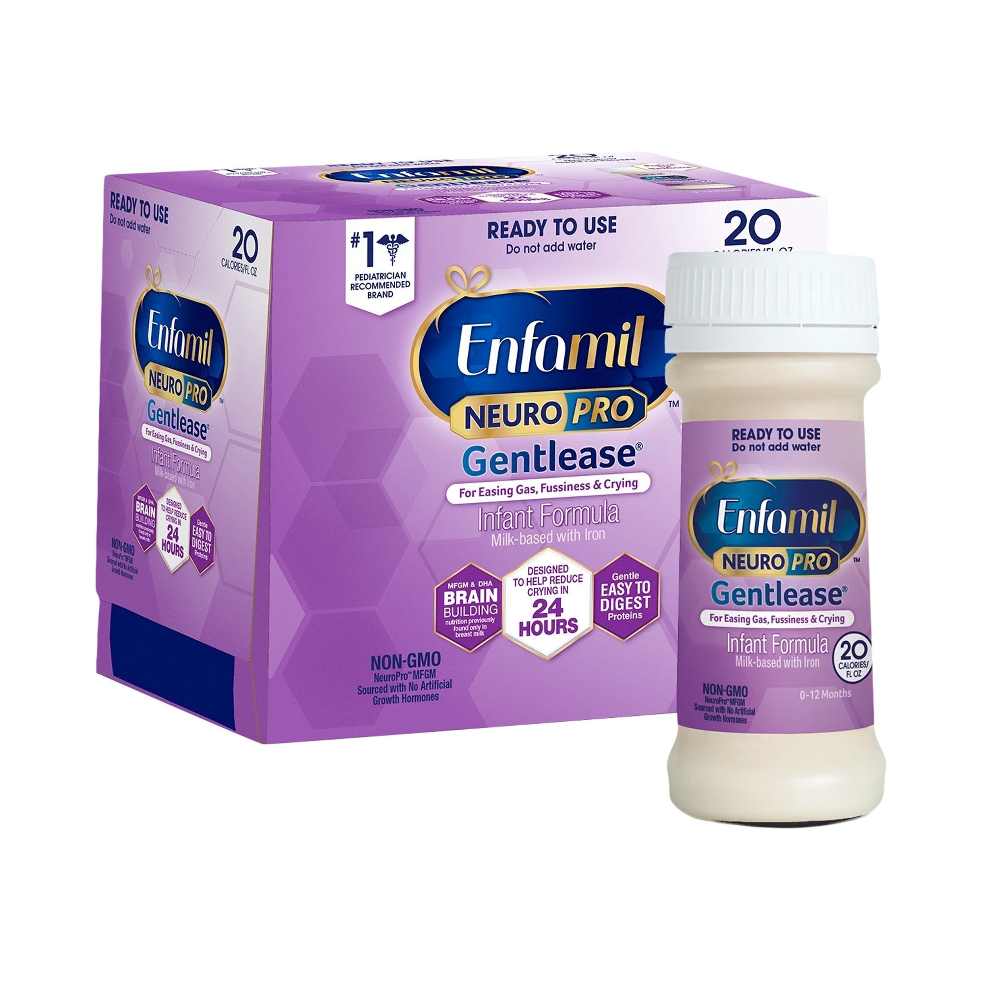 Infant Formula Enfamil NeuroPro Gentlease Unflavored 2 oz. Bottle Liquid Milk Based Crying / Spitup