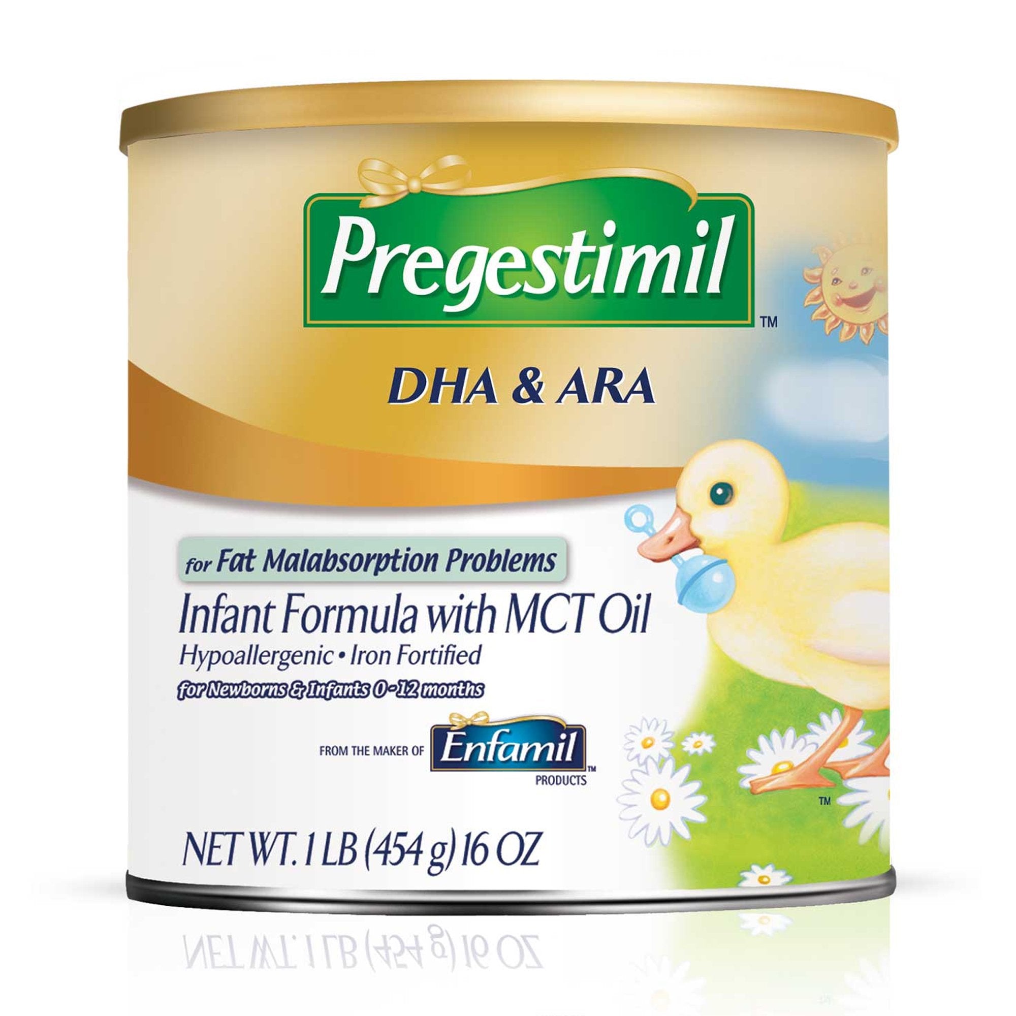Infant Formula Pregestimil Unflavored 1 lb. Can Powder MCT Oil Fat Malabsorption