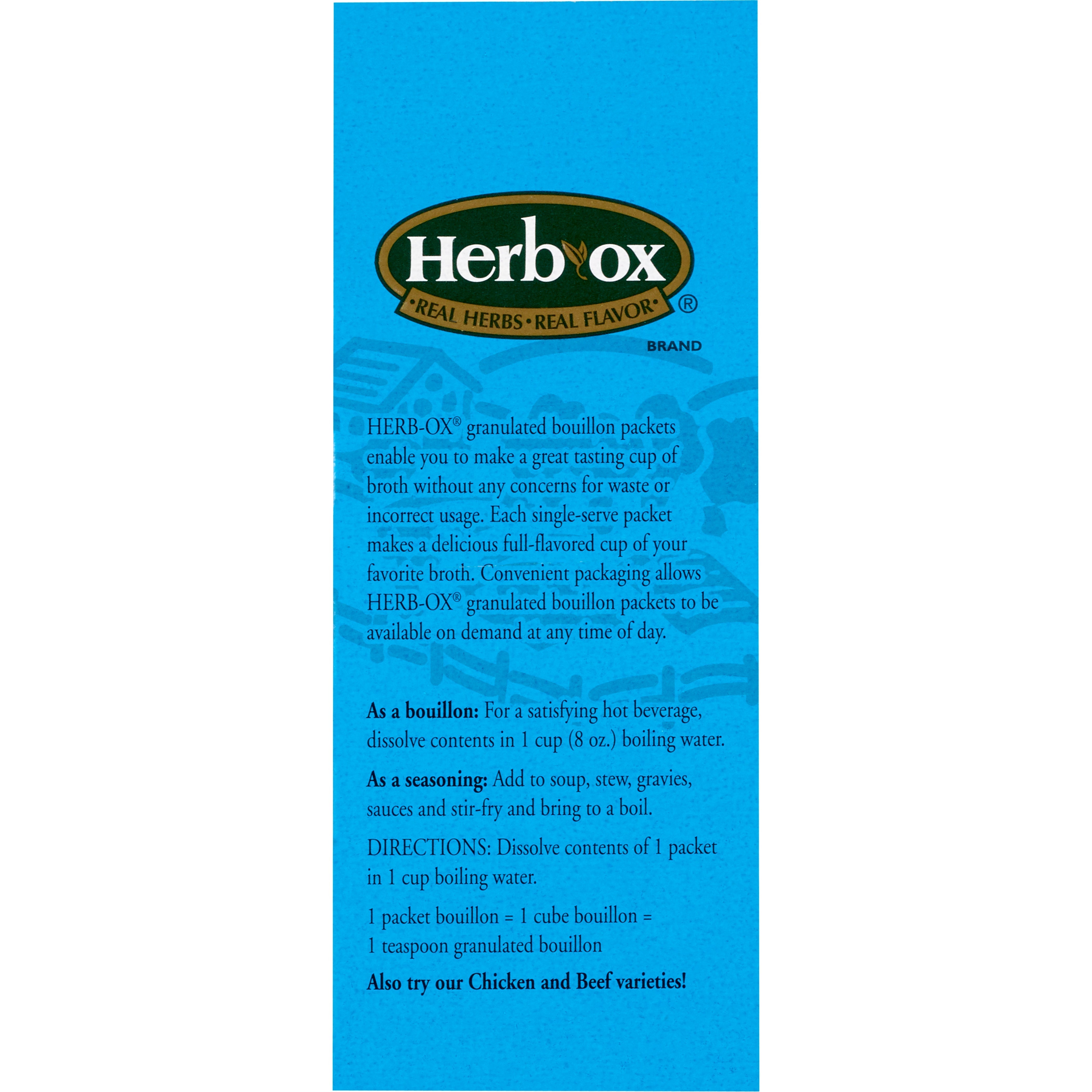 instant broth herb ox® vegetable flavor liquid 7 5 oz individual packet