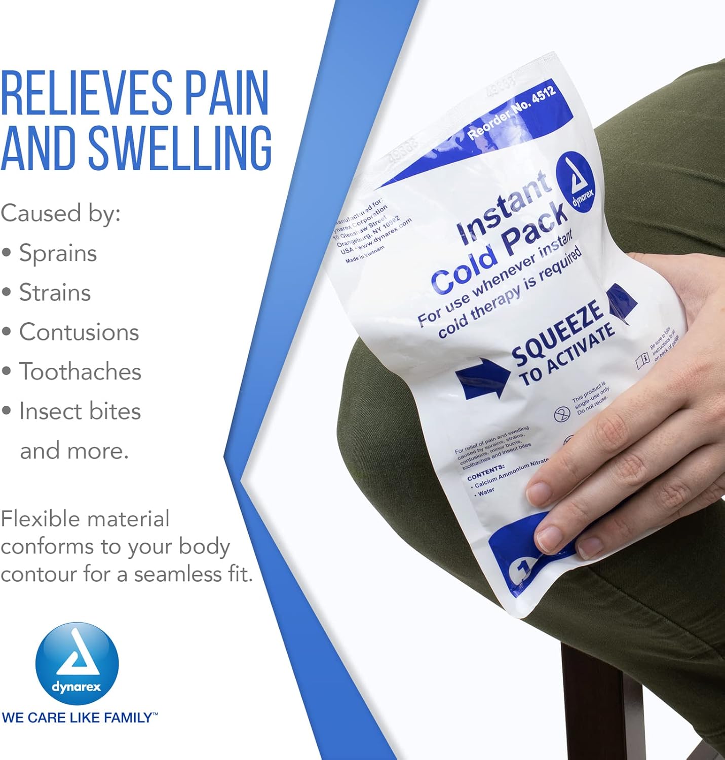 instant cold pack dynarex non toxic general purpose one size fits most 5 x 9 inch plastic urea water disposable packaging type case