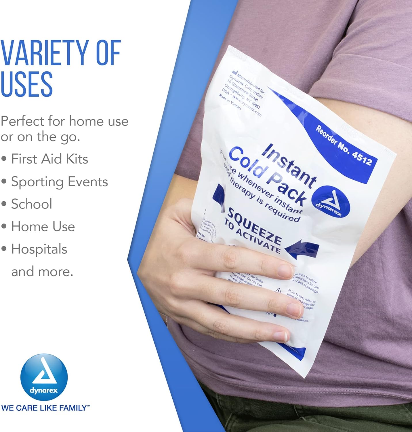 instant cold pack dynarex non toxic general purpose one size fits most 5 x 9 inch plastic urea water disposable packaging type case