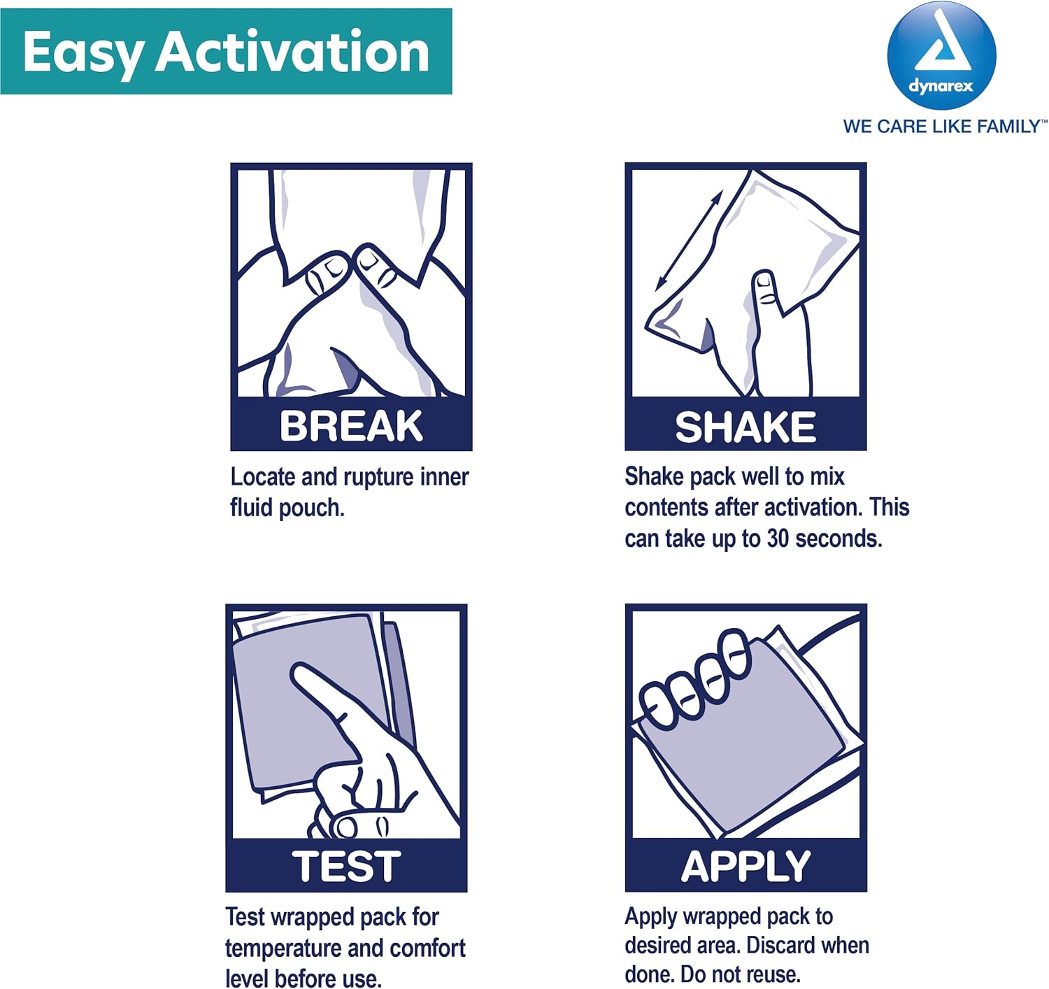 instant cold pack dynarex non toxic general purpose one size fits most 5 x 9 inch plastic urea water disposable packaging type case