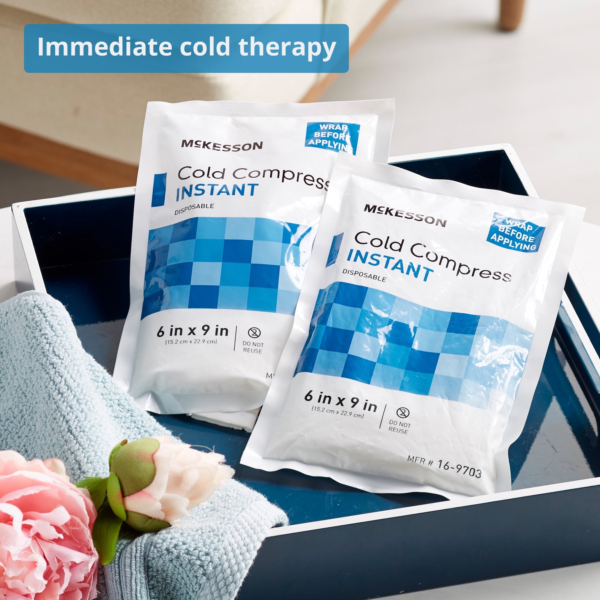 instant cold pack mckesson general purpose 6 x 9 inch plastic calcium ammonium nitrate water disposable packaging type each