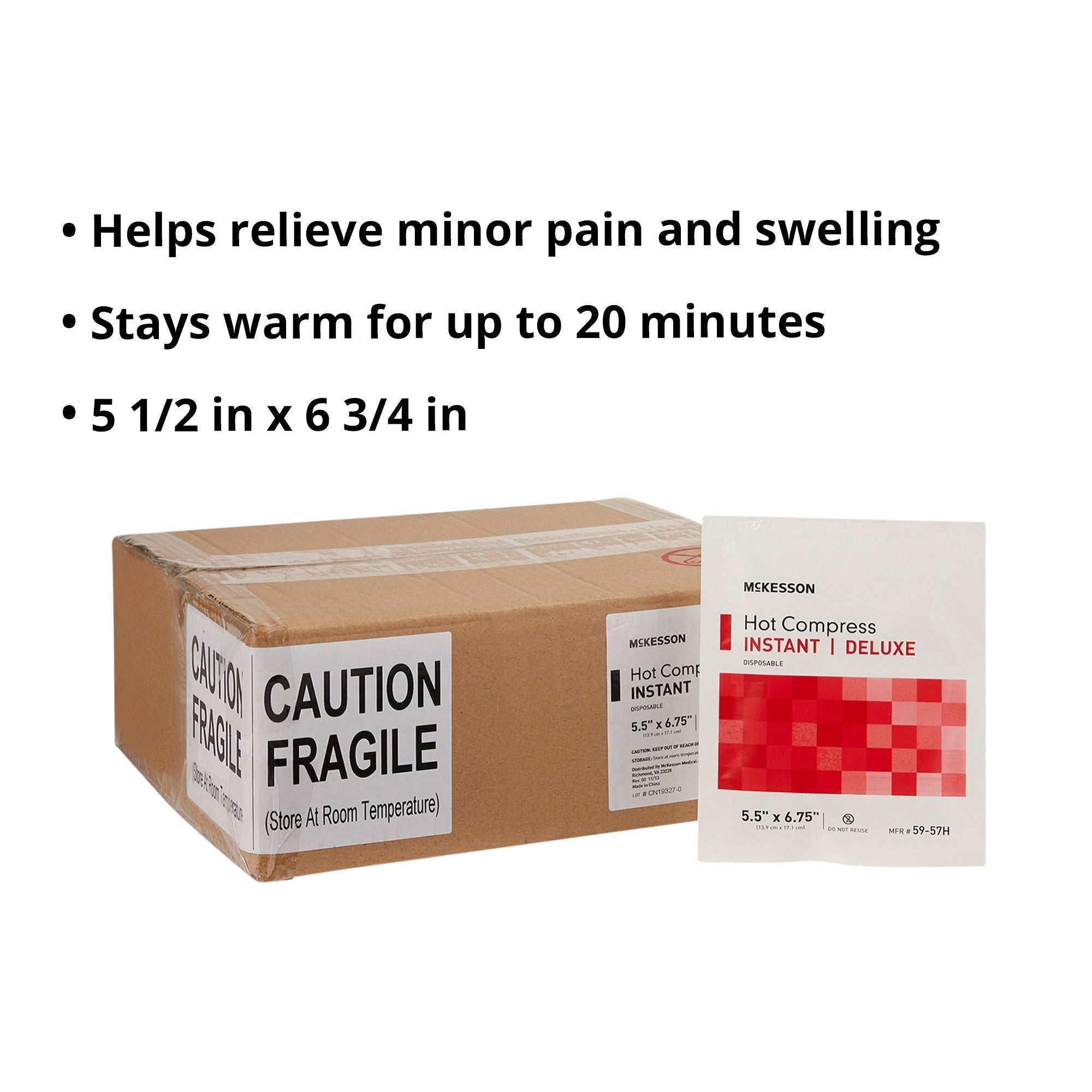 instant hot pack mckesson general purpose small plastic disposable packaging type each