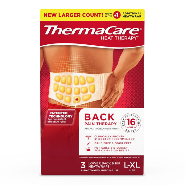 Instant Hot Patch ThermaCare HeatWraps Back / Hip / Leg / Shoulders Large / X Large Nonwoven Material Cover Disposable