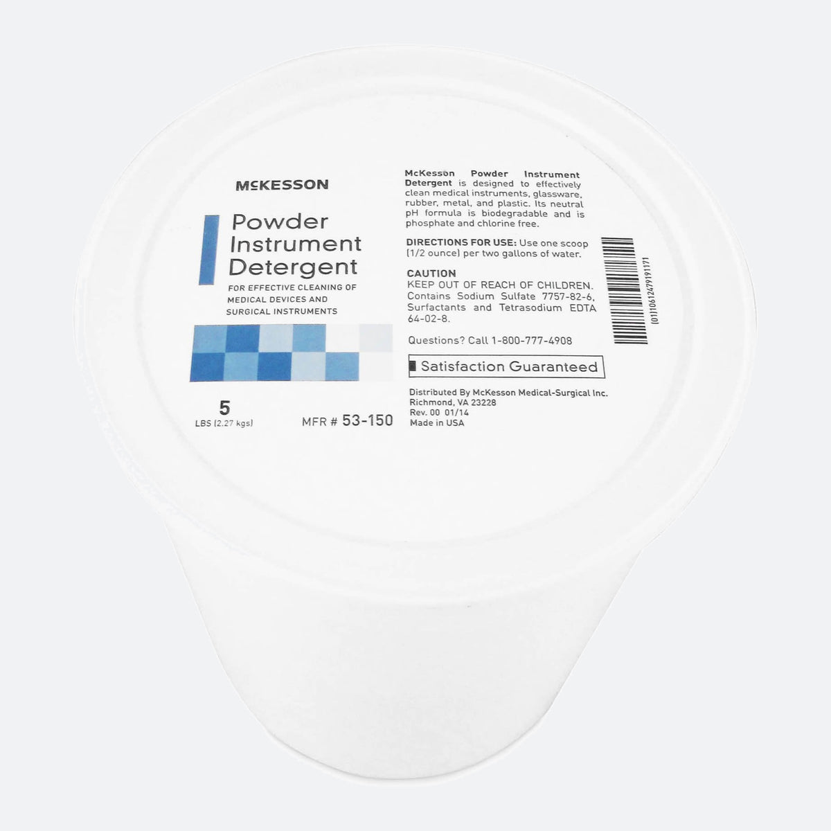 Instrument Detergent McKesson Powder Concentrate 5 lbs. Pail Citrus Scent