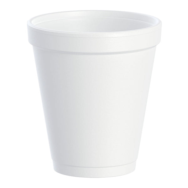 Insulated Drinking Cup Dart 8 oz. White Styrofoam Disposable