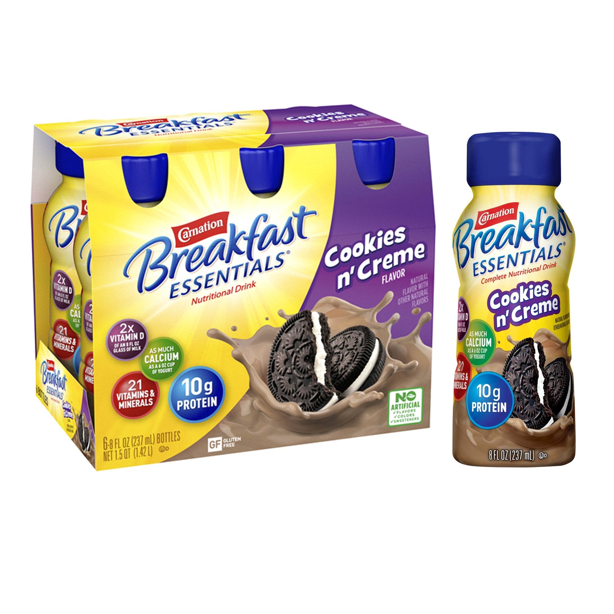 Oral Supplement Carnation Breakfast Essentials Cookies N Crème Flavor Liquid 8 oz. Bottle, Packaging Type- Case