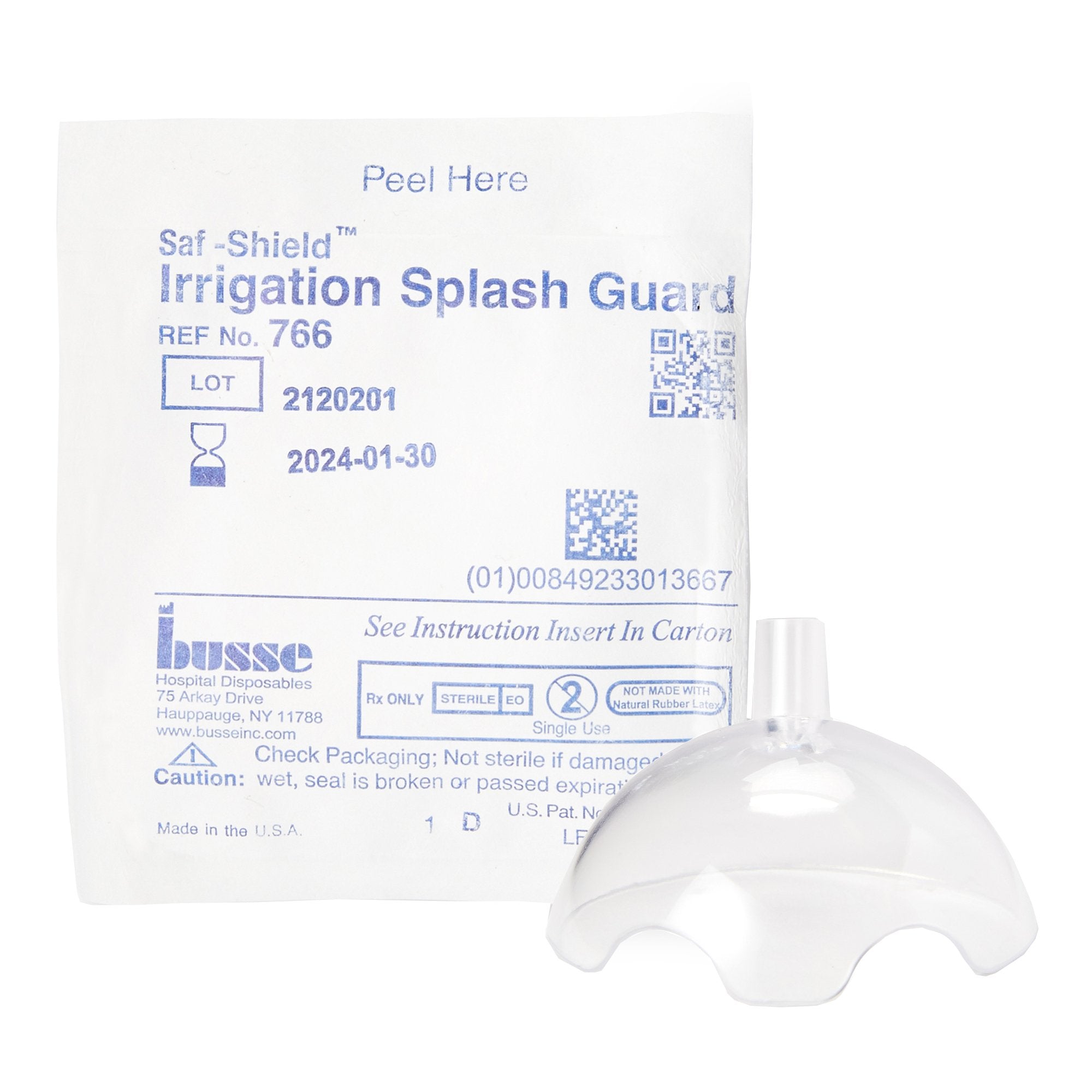 Irrigation Splash Guard Saf Shield* 2 Exit Portals, Clear, Plastic, Angled Inlet, Sterile