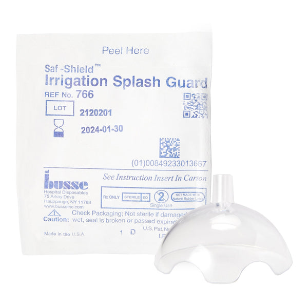 Irrigation Splash Guard Saf Shield* 2 Exit Portals, Clear, Plastic, Angled Inlet, Sterile
