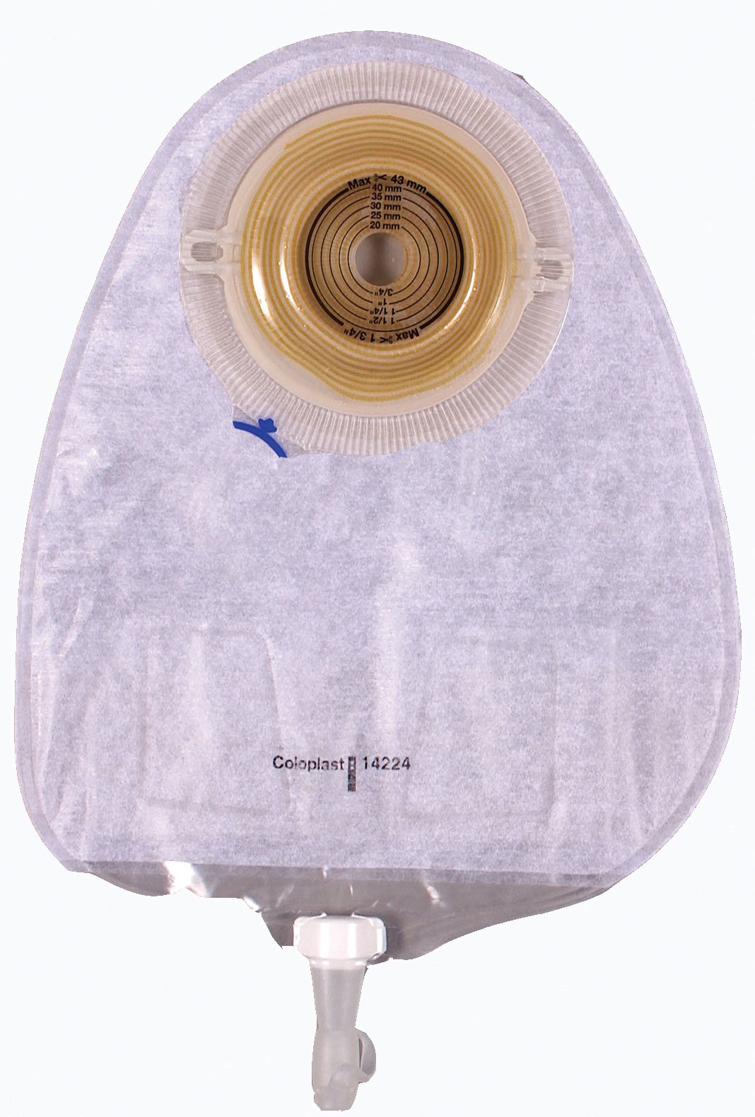 Urostomy Pouch Assura New Generation One-Piece System 10-3/4 Inch Length, Maxi Flat, Trim to Fit 3/8 to 2-1/4 Inch Stoma Drainable