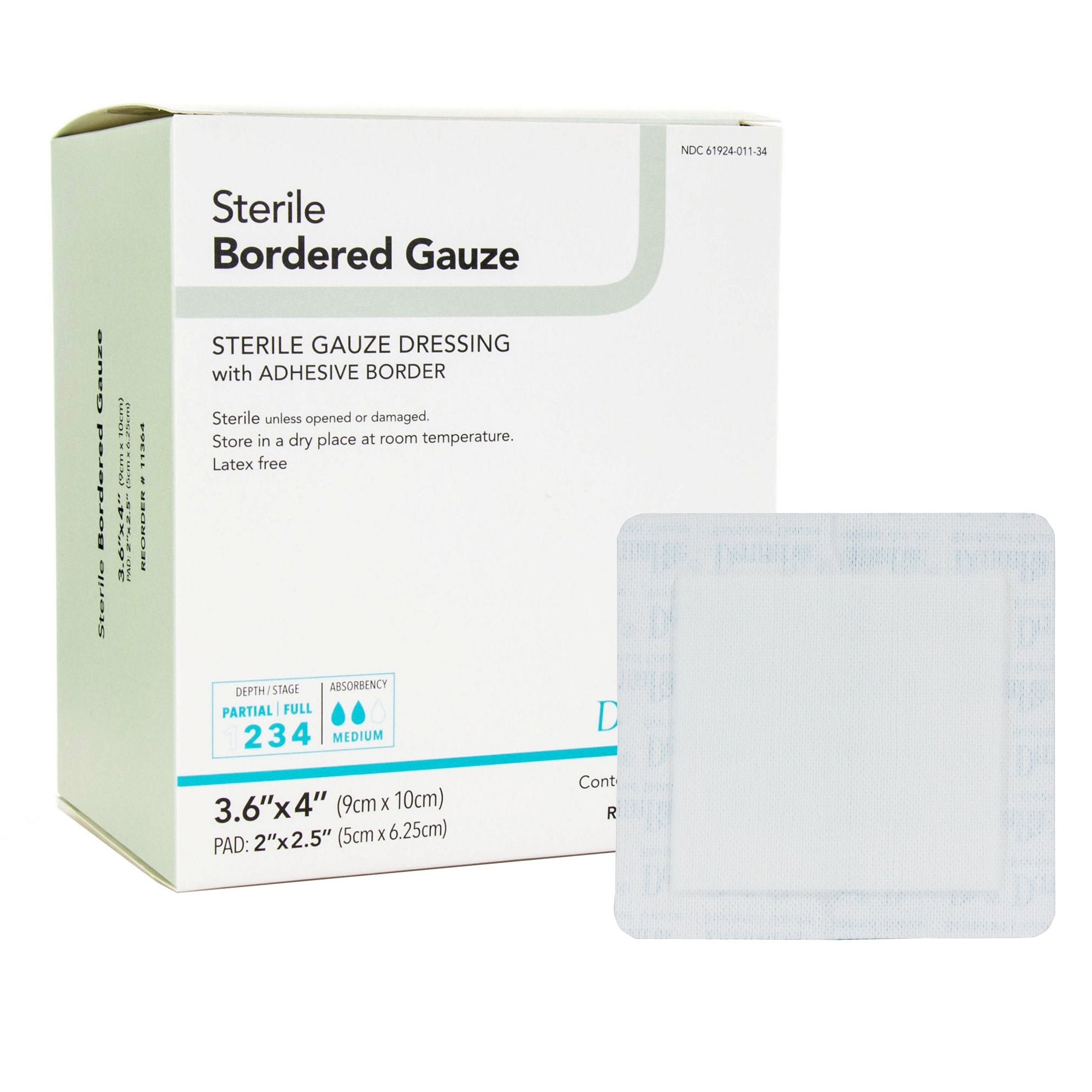 Island Dressing DermaRite Bordered Gauze 3 3/5 X 4 Inch Square Sterile