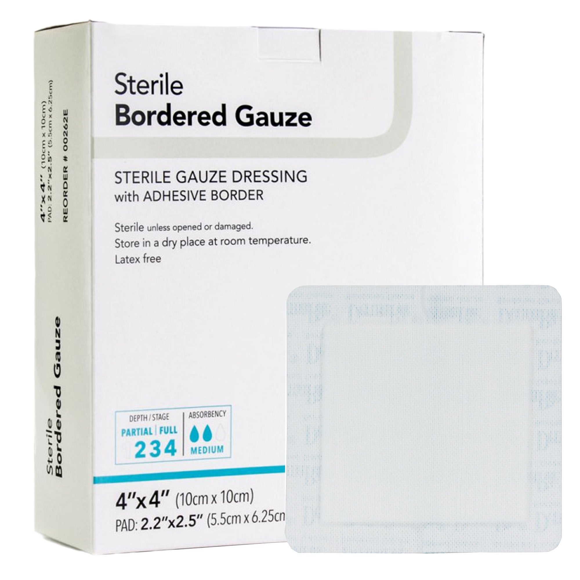 Island Dressing DermaRite Bordered Gauze 4 X 4 Inch Square Sterile