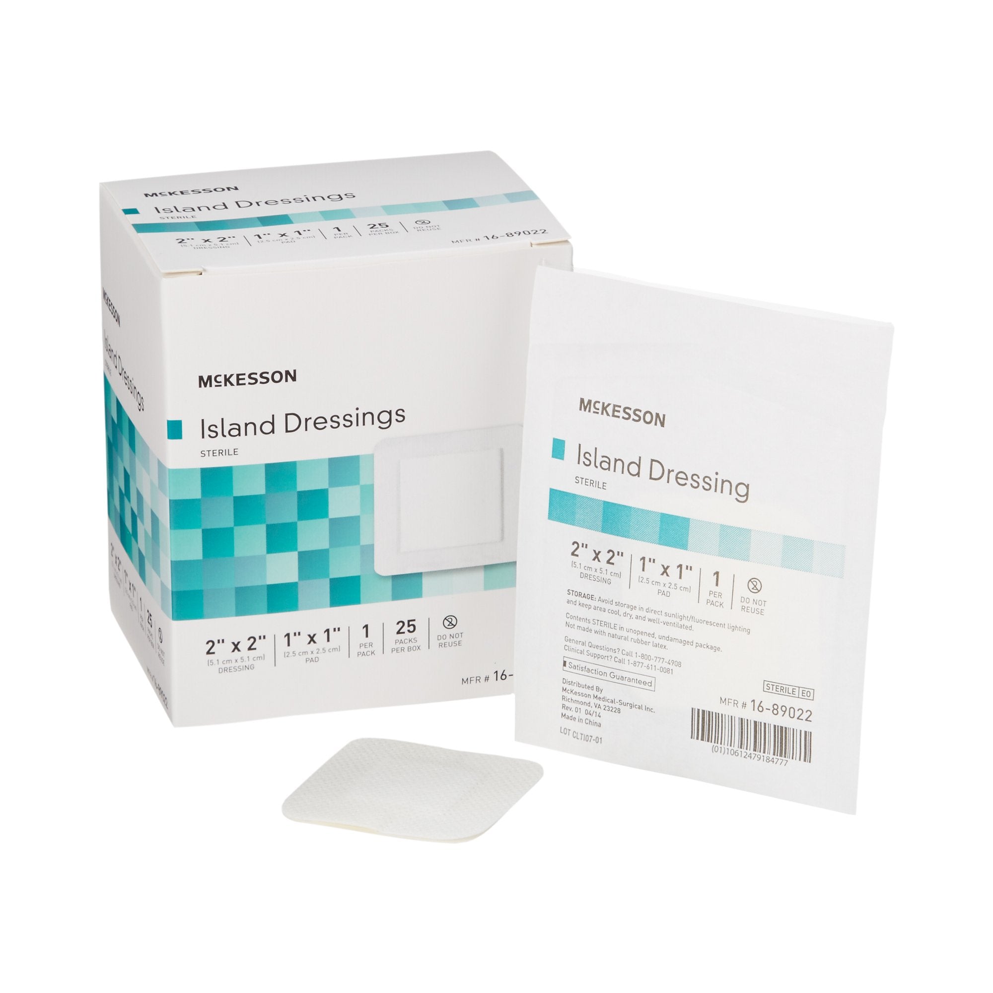 Island Dressing McKesson 2 X 2 Inch Square Sterile