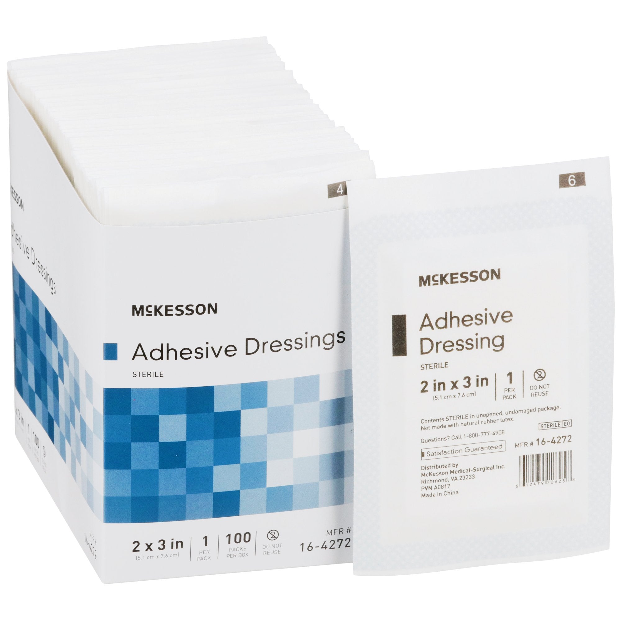 Non Adherent Dressing with Adhesive McKesson 2 X 3 Inch Sterile 1 per Pack