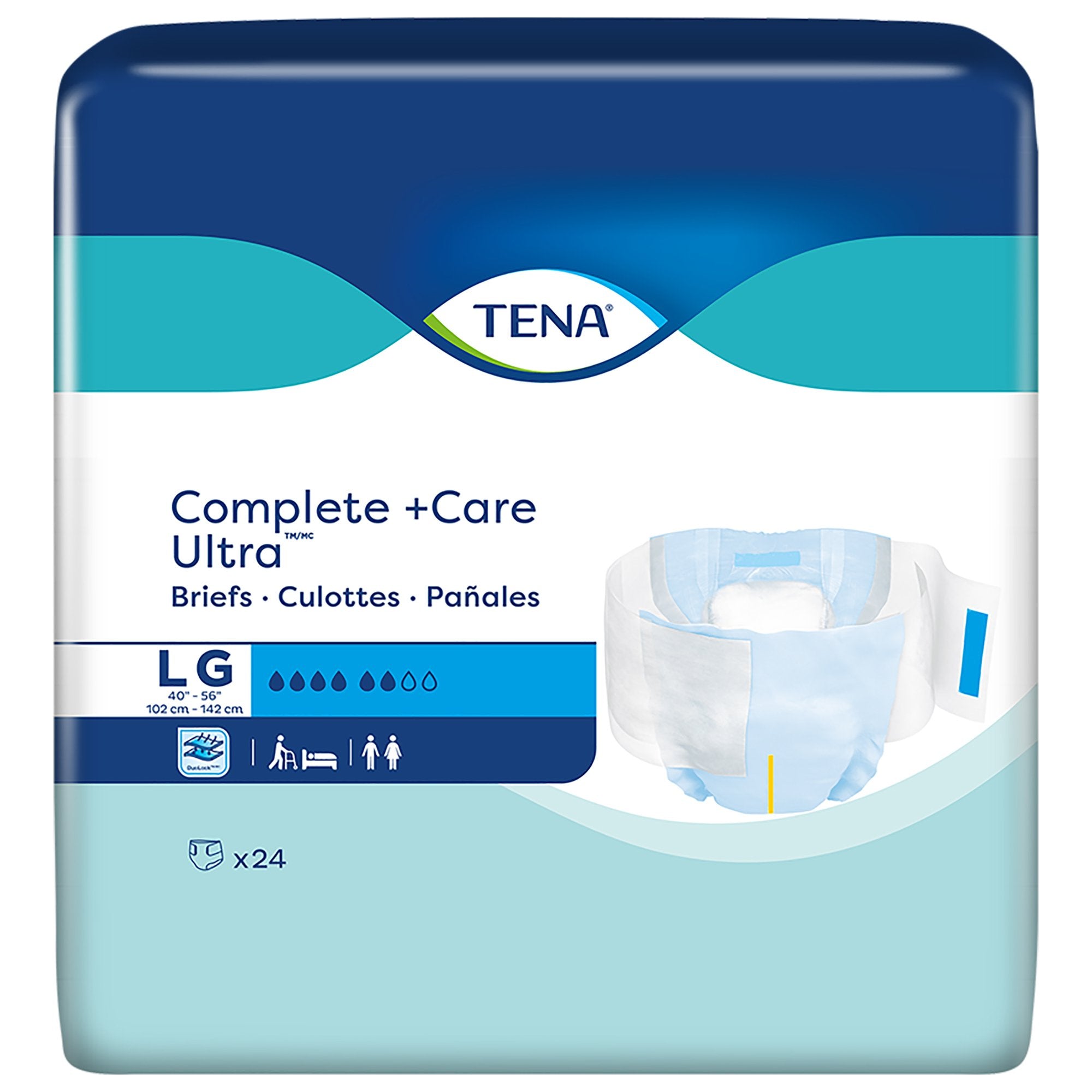 Unisex Adult Incontinence Brief TENA Complete + Care Ultra Large Disposable Moderate Absorbency, Packaging Type- Case