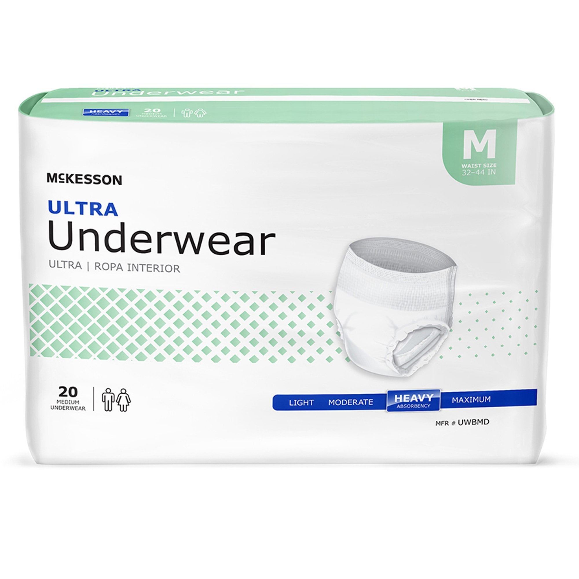 Unisex Adult Absorbent Underwear McKesson Ultra Pull On with Tear Away Seams Medium Disposable Heavy Absorbency, Packaging Type - Bag