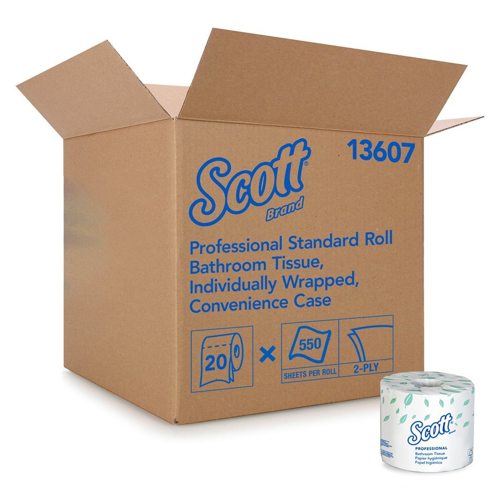 Toilet Tissue Scott Essential White 2-Ply Standard Size Cored Roll 550 Sheets 4 X 4-1/10 Inch, Packaging Type- Case