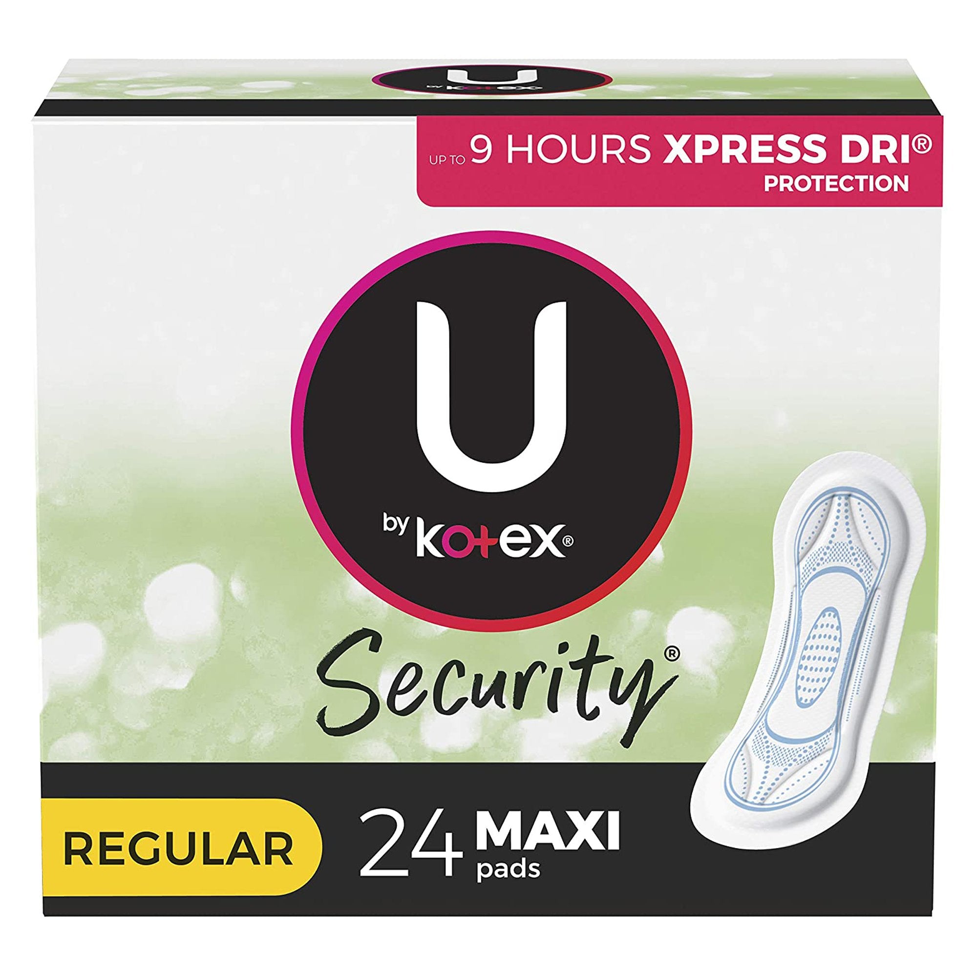 Feminine Pad U by Kotex® Security® Maxi Regular Absorbency