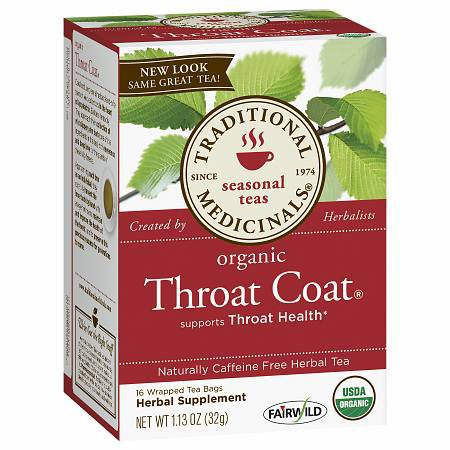 Herbal Supplement Throat Coat Organic Slippery Elm Bark / Organic Licorice Root 760 mg Strength Tea Bag 16 per Box, Packaging Type- Box