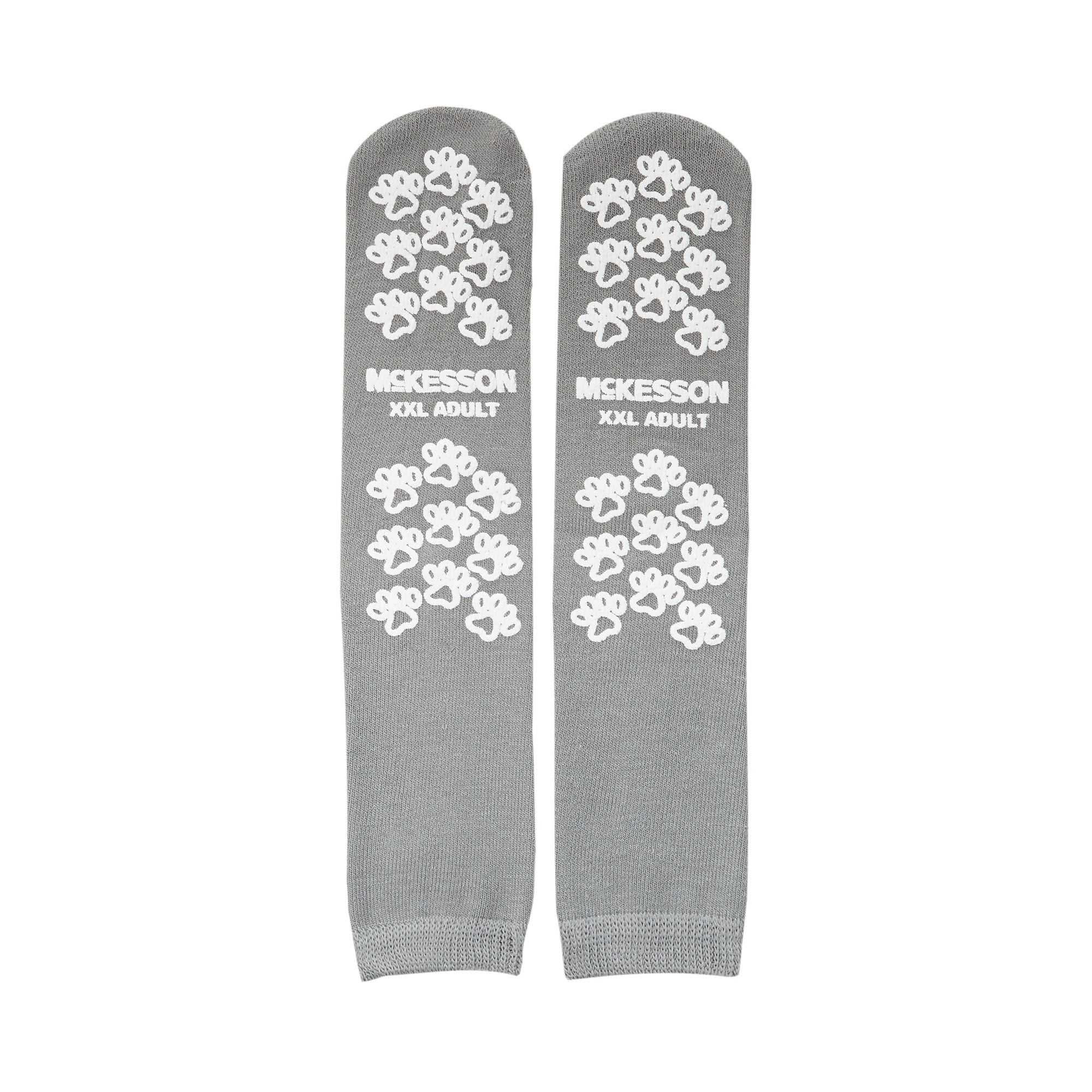 Slipper Socks McKesson Terries Unisex Adult 2X-Large Double Tread Single Patient Use Gray, Packaging Type- Case