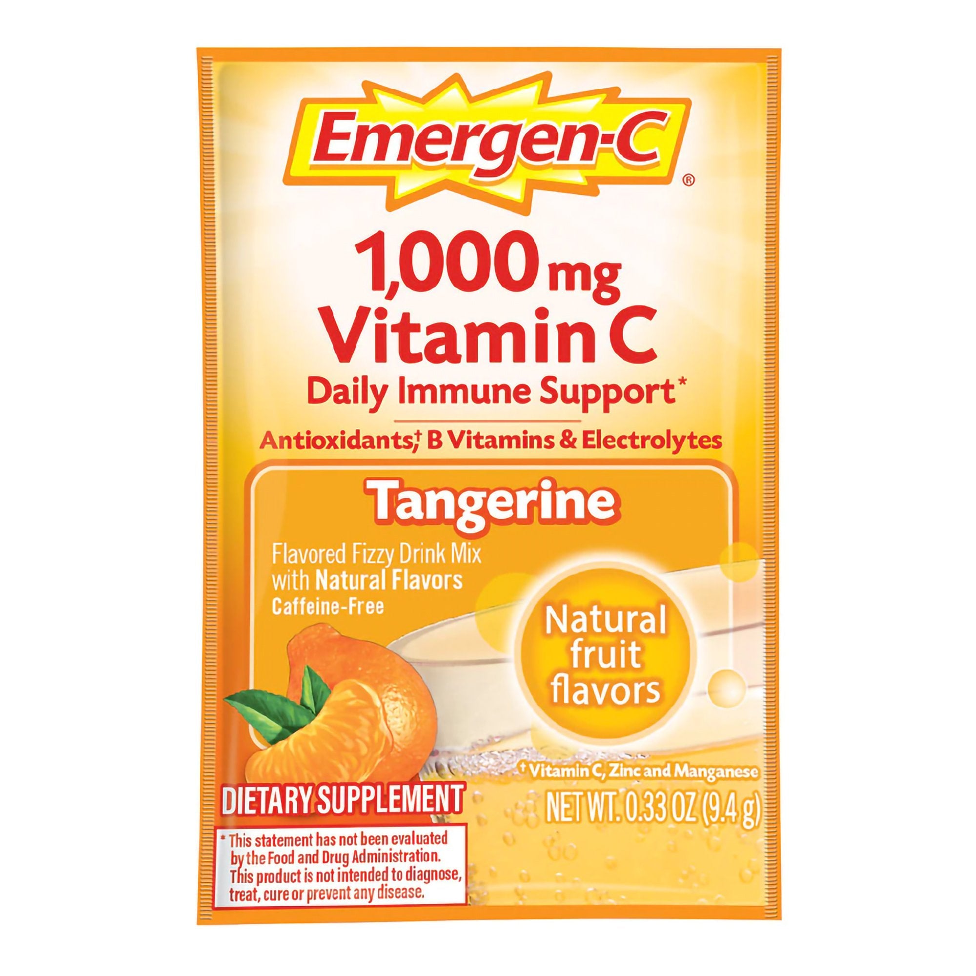 Oral Supplement Emergen-C Daily Immune Support Tangerine Flavor Powder 0.30 oz. Individual Packet, Packaging Type- Box