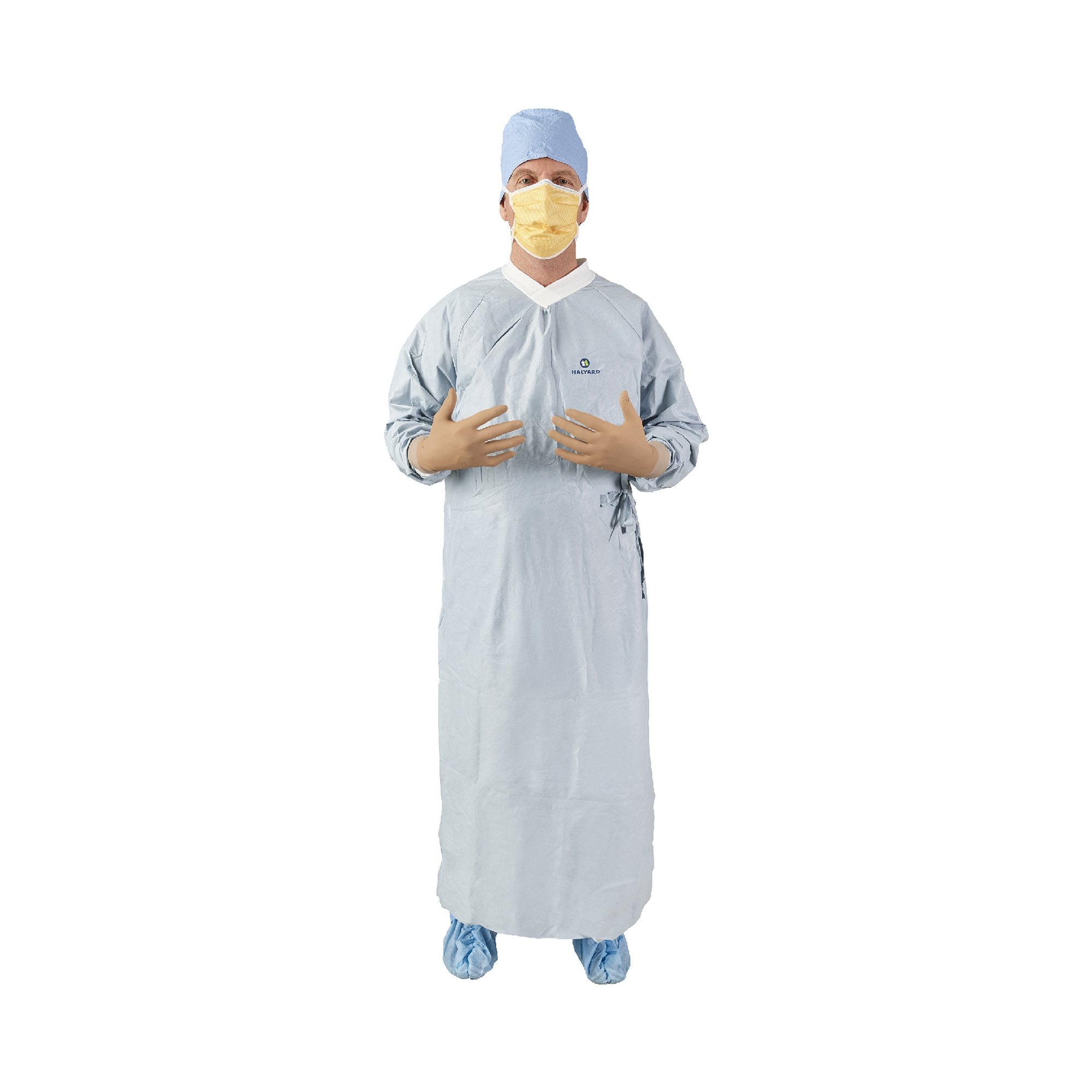 Surgical Gown with Towel Aero Chrome Large Silver Sterile AAMI Level 4 Disposable, Packaging Type- Case