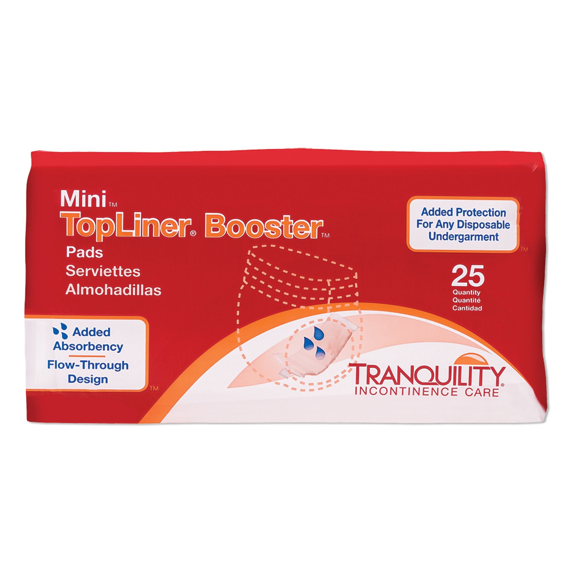 Booster Pad Tranquility TopLiner 2-3/4 X 10-1/2 Inch Heavy Absorbency Super Absorbent Core Mini, Packaging Type- Case