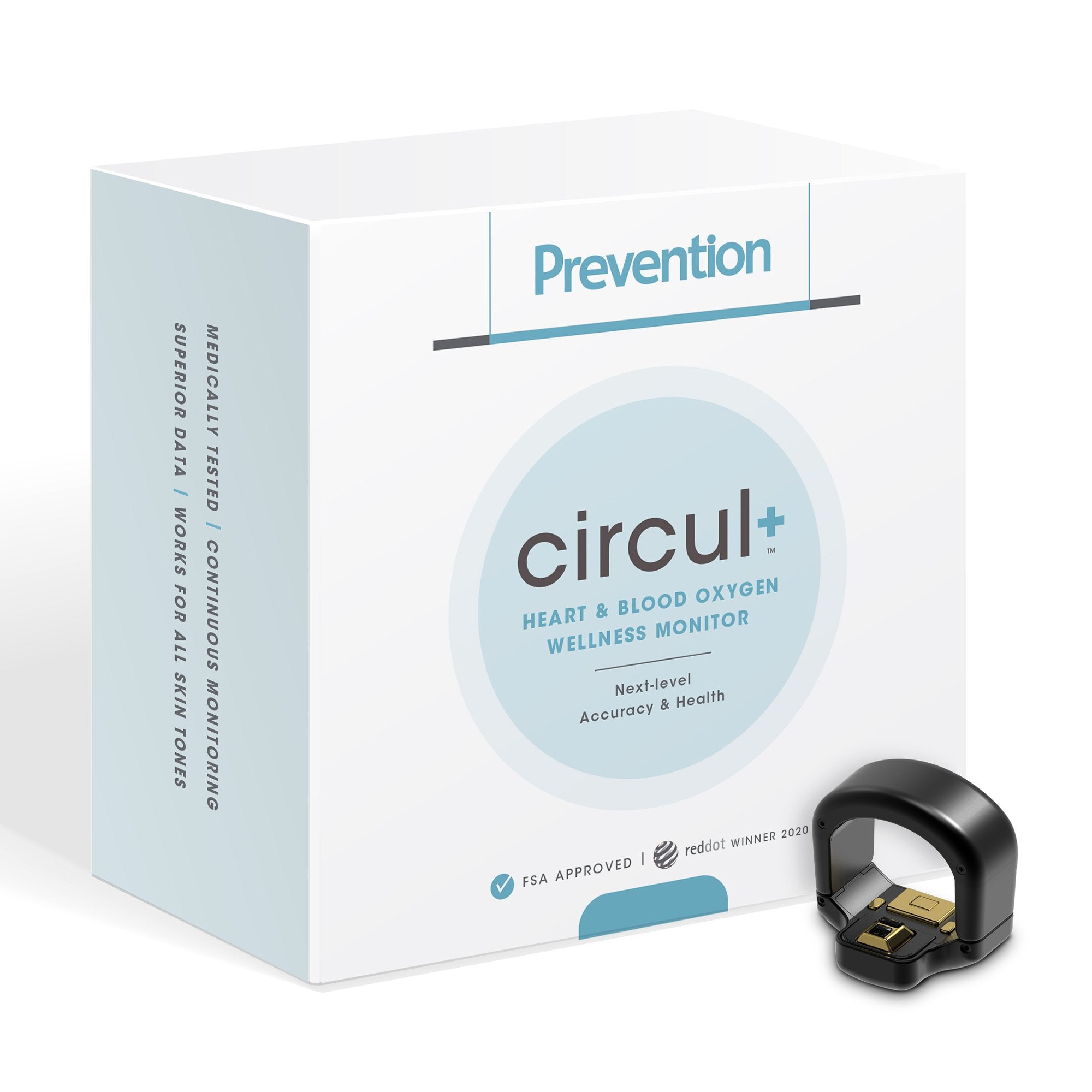 Wellness Monitor Ring Prevention circul+ Monitoring Blood Pressure, Oximetry, Heart Rate, Temperature Battery Operated