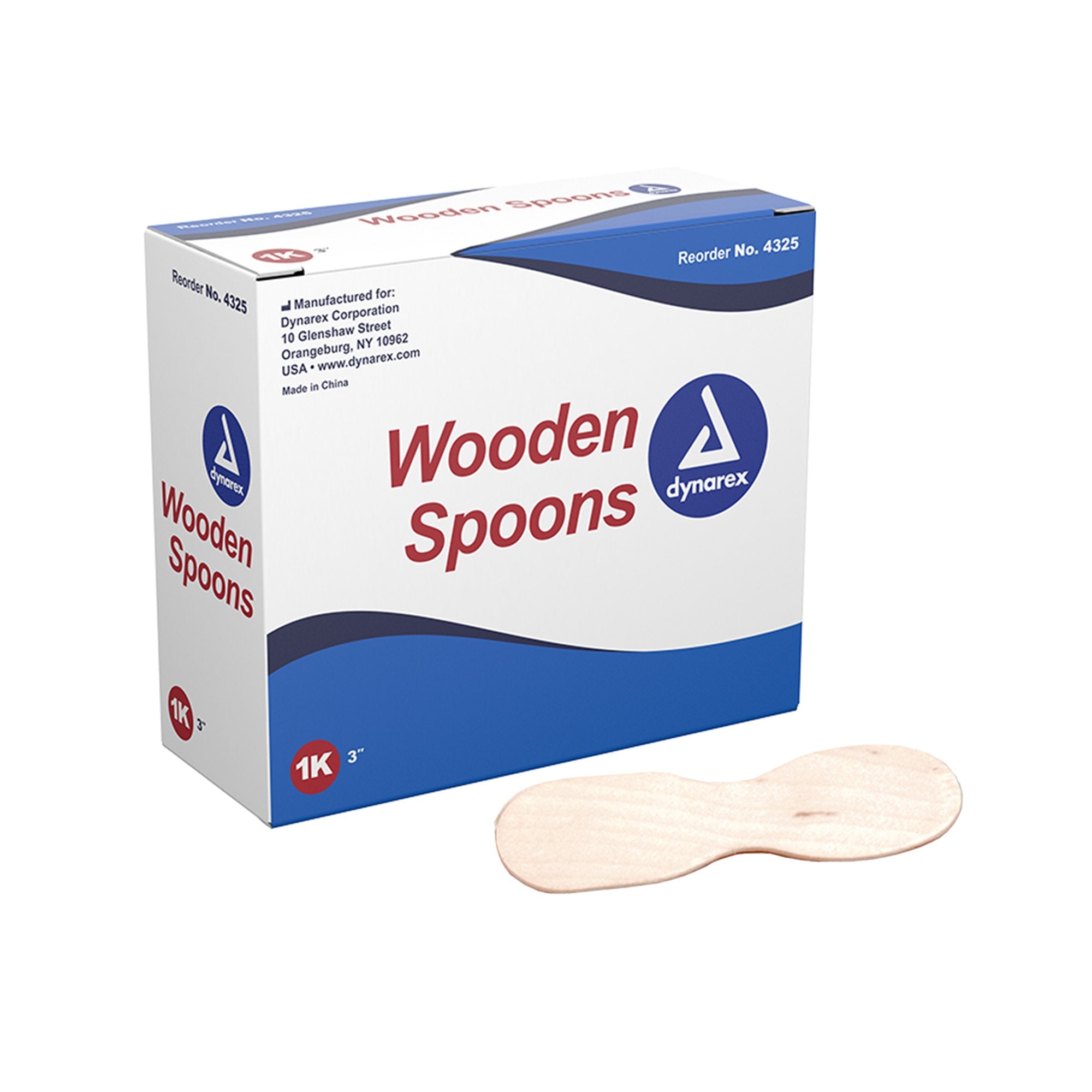 Medical Spoon Dynarex Double Ended Wood Wood, Packaging Type- Box