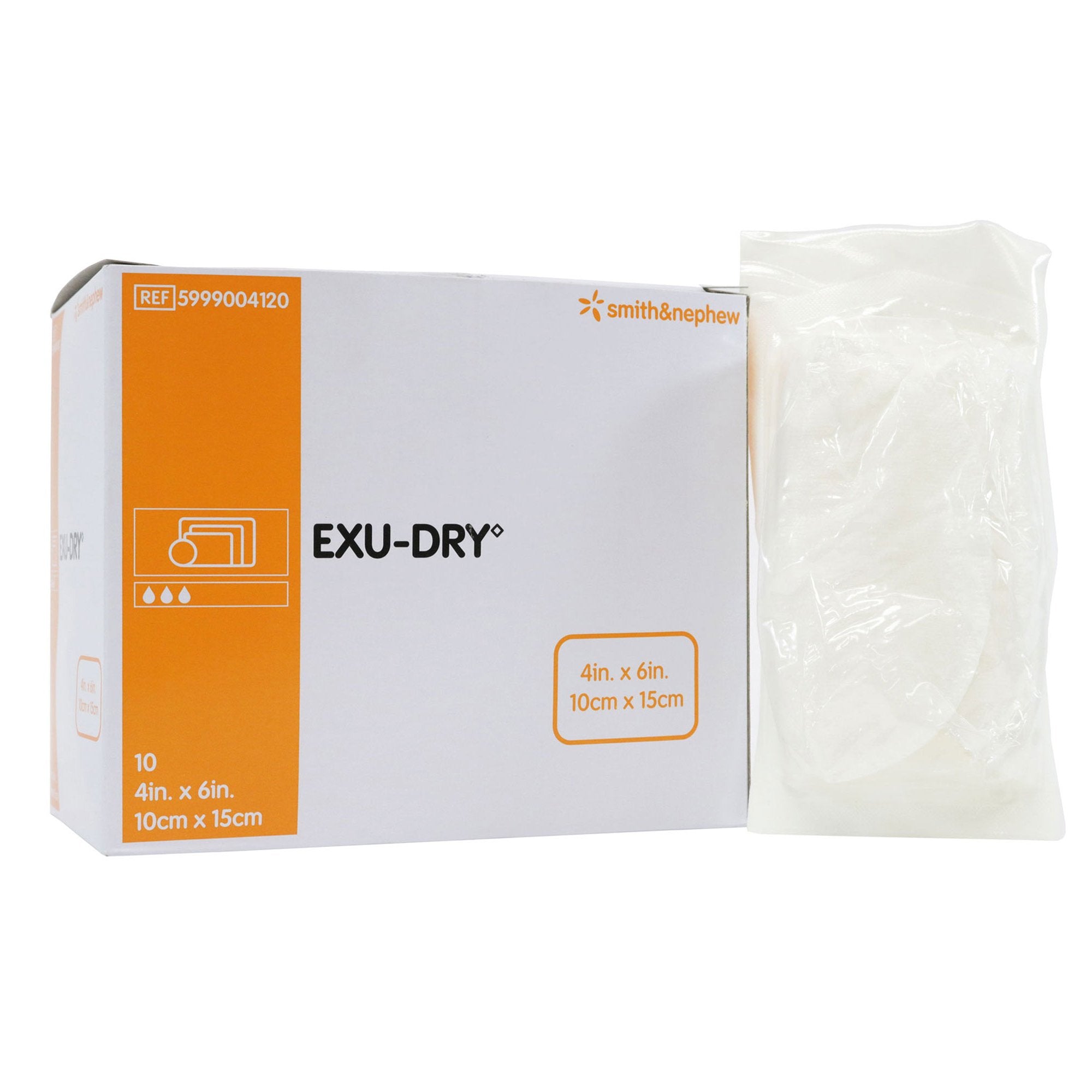 Super Absorbent Dressing EXU-DRY Anti-Shear 4 X 6 Inch Rectangle