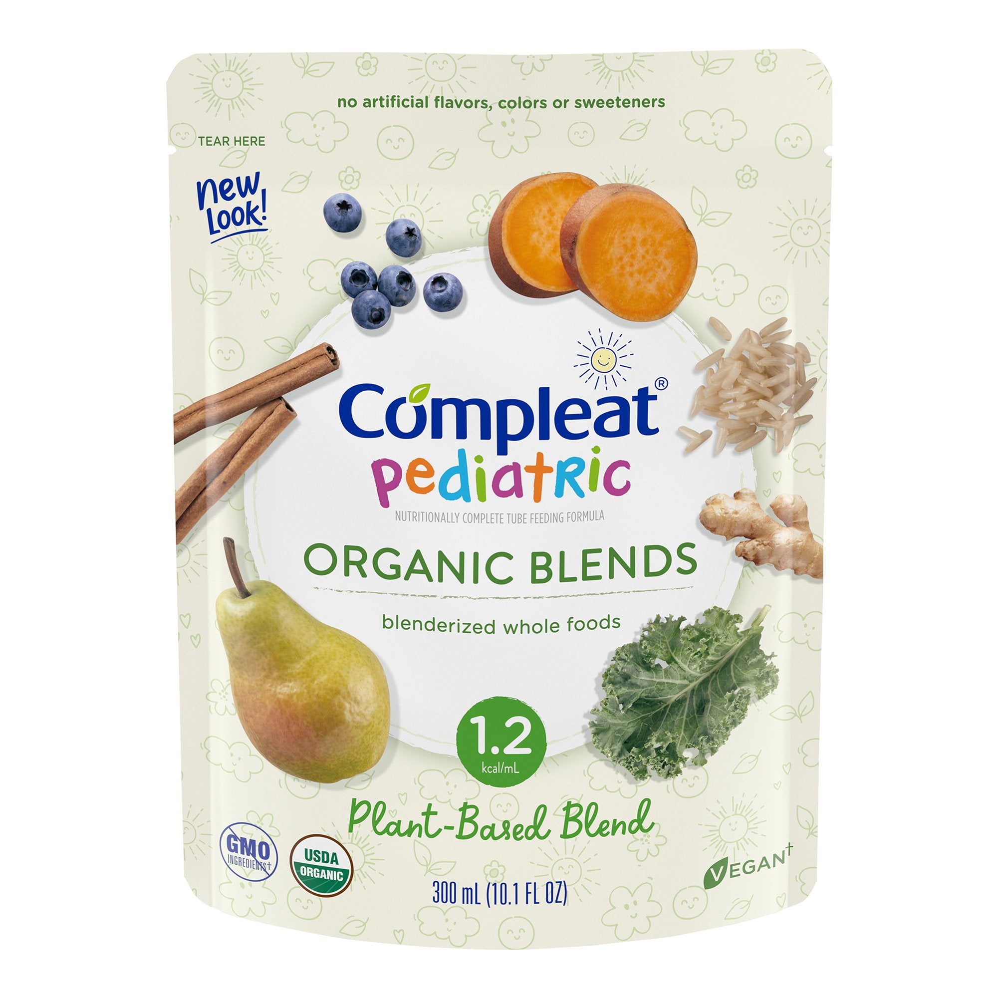 Pediatric Oral Supplement Compleat® Pediatric Organic Blends Plant Blend Flavor 10.1 oz. Pouch Liquid Organic Food Allergies