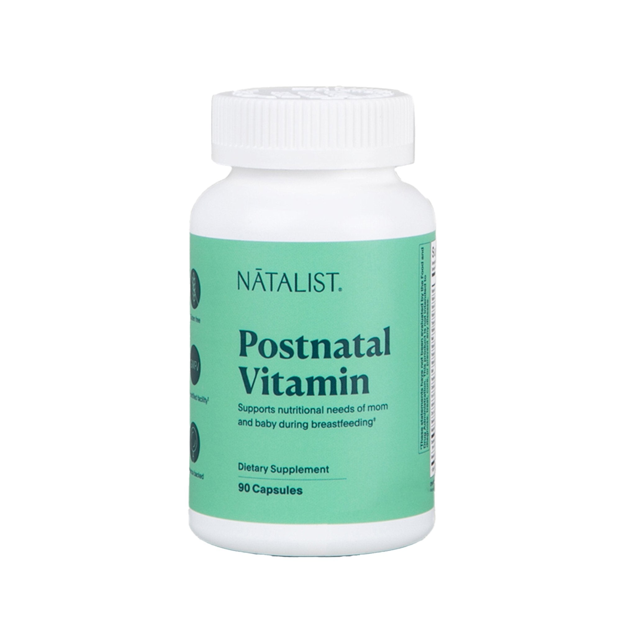 Dietary Supplement Natalist® Postnatal Vitamin Vitamin A / C / D3 / E 700 mcg - 50 mg - 25 mcg - 10 mg Strength Capsule 90 Per Bottle