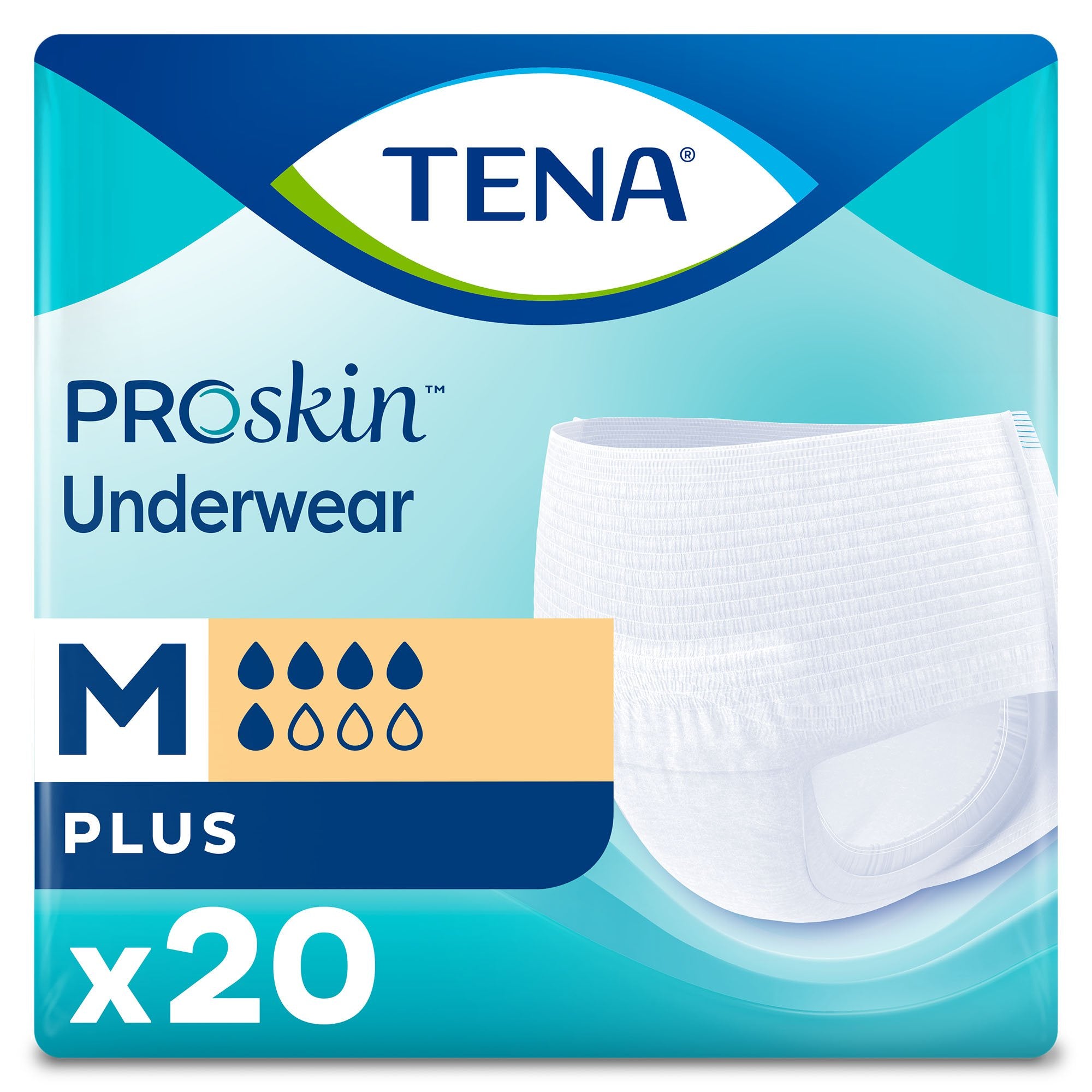 Unisex Adult Absorbent Underwear TENA ProSkin Plus Pull On with Tear Away Seams Medium Disposable Moderate Absorbency, Packaging Type- Case