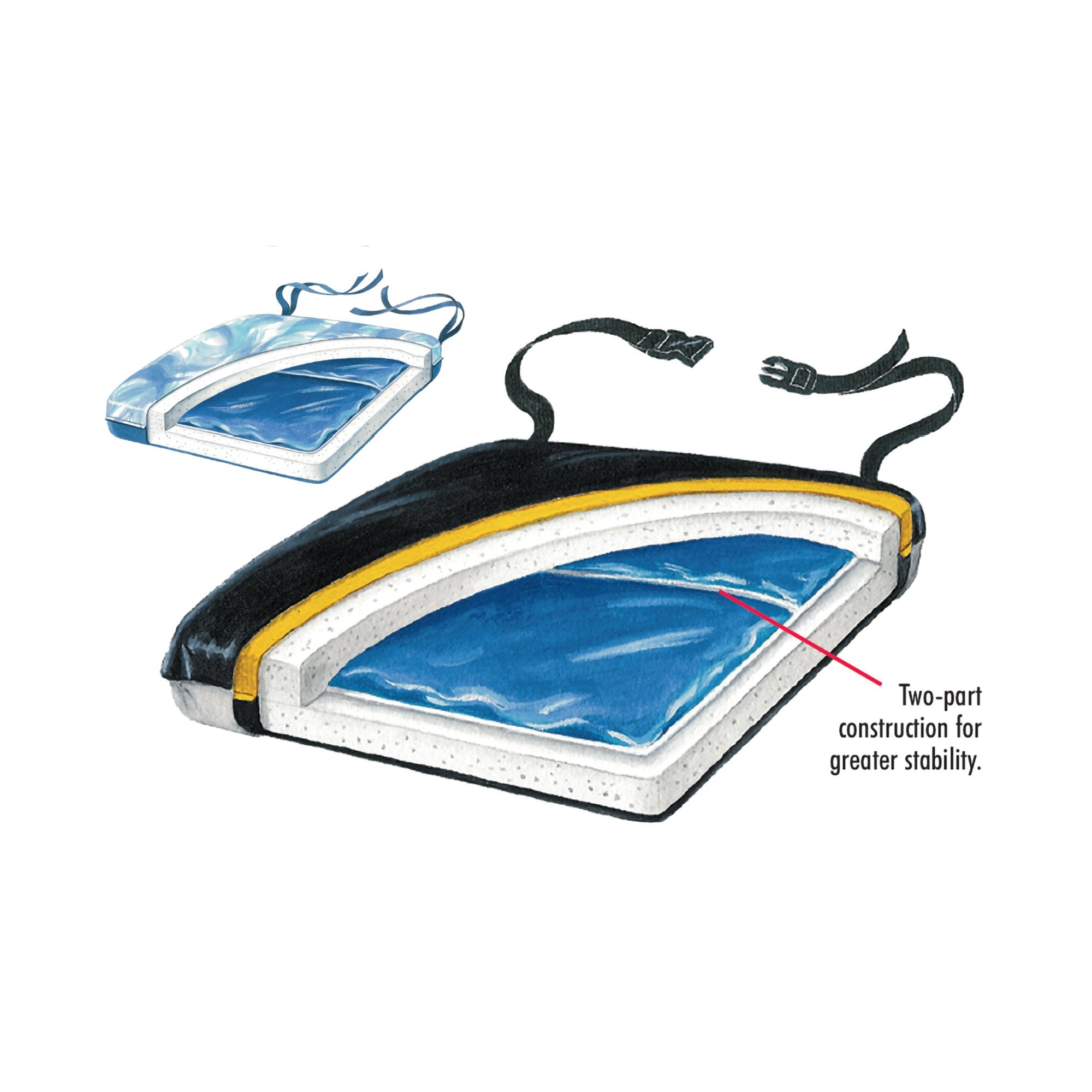 Seat Cushion Econo-Gel 16 W X 16 L X 2 D Inch Foam / Gel