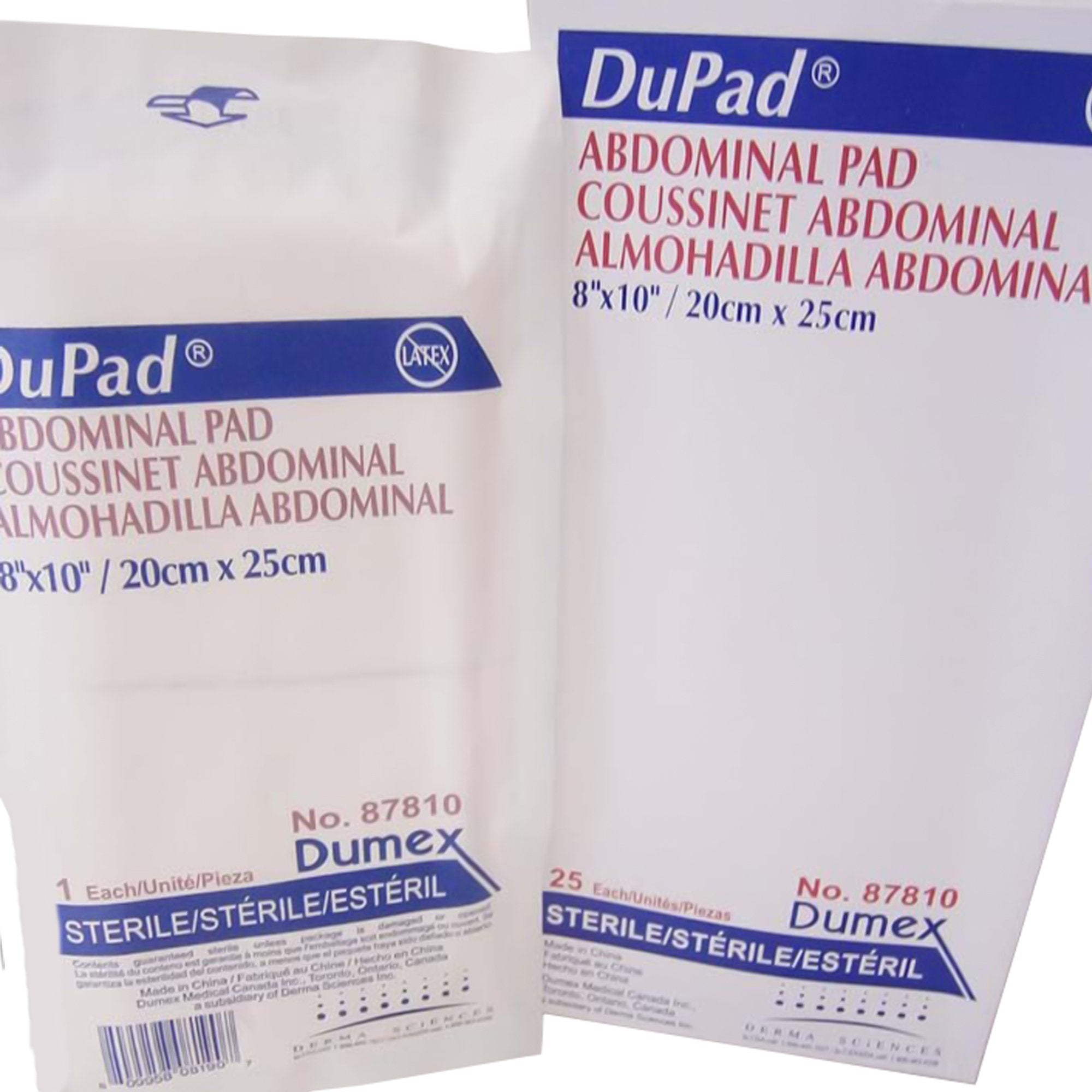 Abdominal Pad DuPad® 8 X 10 Inch 1-Ply Sterile 1 per Pack