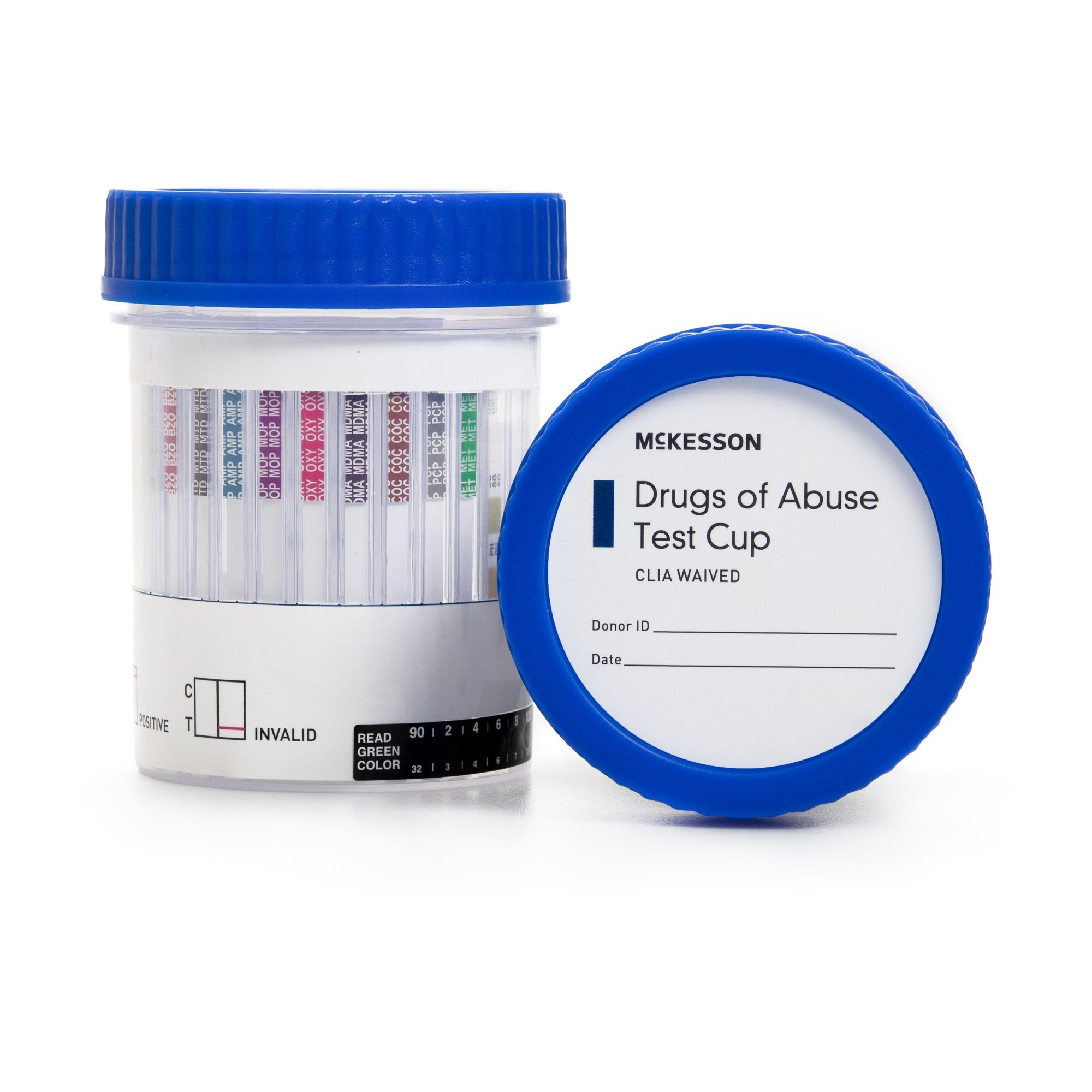 Drugs of Abuse Test Kit McKesson AMP, BAR, BUP, BZO, COC, mAMP/MET, MDMA, MOP300, MTD, OXY, PCP, PPX, TCA, THC (OX, pH, SG) 25 Tests CLIA Waived, Packaging Type- Case