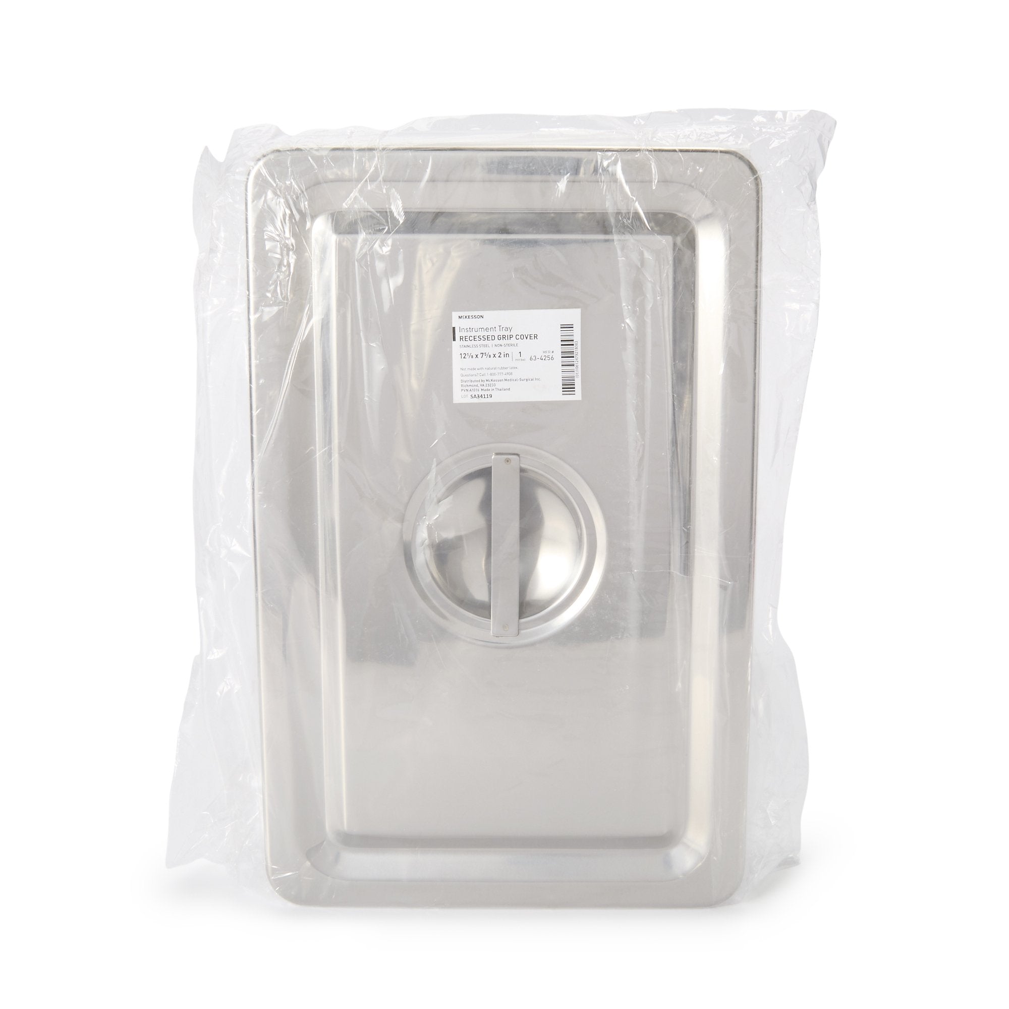 Instrument Tray McKesson Recessed Grip Stainless Steel 12-1/8 X 7-5/8 X 2-1/8 Inch, Packaging Type- Box