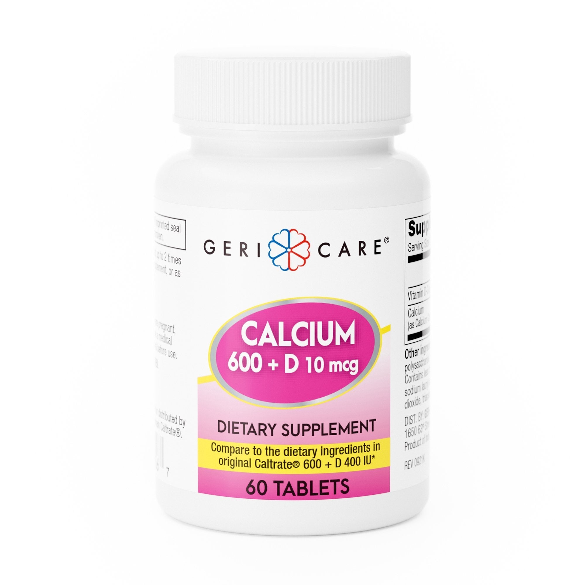 Joint Health Supplement Geri Care Calcium / Vitamin D 600 mg   400 IU Strength Tablet 60 per Bottle